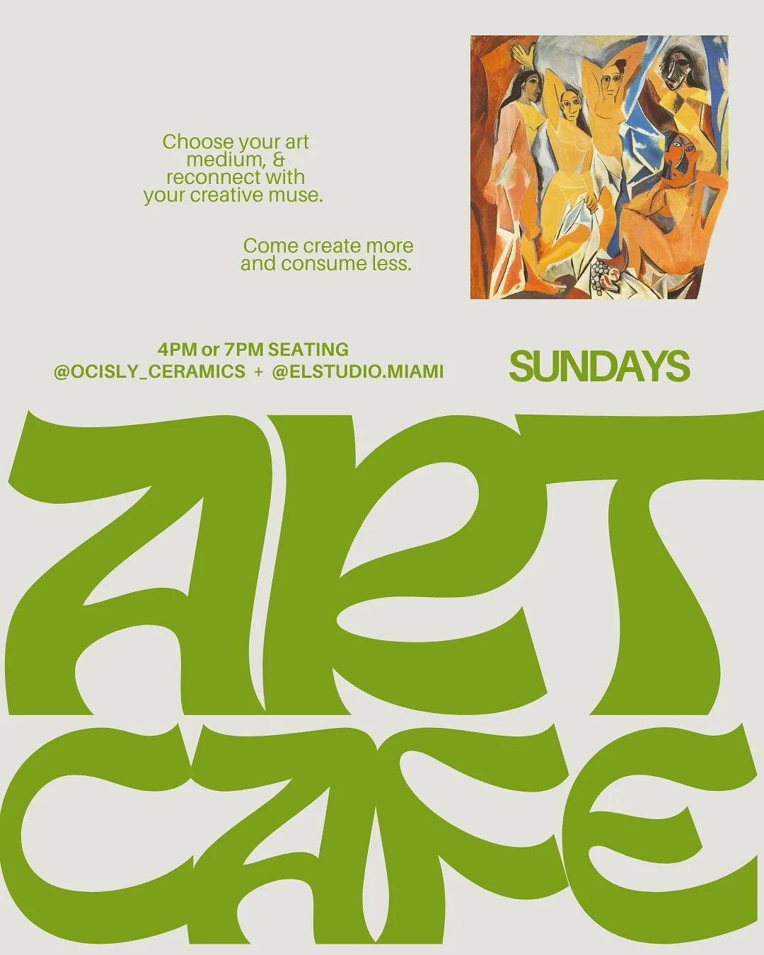 Send this to your person 🙂 &amp; setup a Sunday plan 💫 on the menu: creativity in the form of Sculpting or Painting or Collaging or Drawing 🖼️🎨🫶🏼✨🤞🏼 #ofcourseistillloveyou #artcafe #miamithingstodo