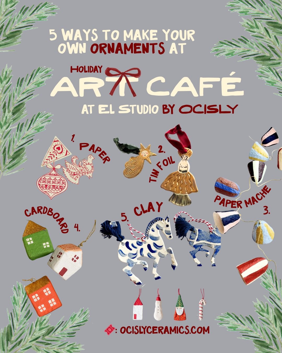 Sometimes the wrapping is as special and intentional as the gift itself &hearts;️ tomorrow Tuesday 12.23 at 7pm come create some holiday magic with your loved ones 🎁🎄✨🫶🏼 Holiday Art Caf&eacute; @ocisly_ceramics tickets on the link in bio &hearts;