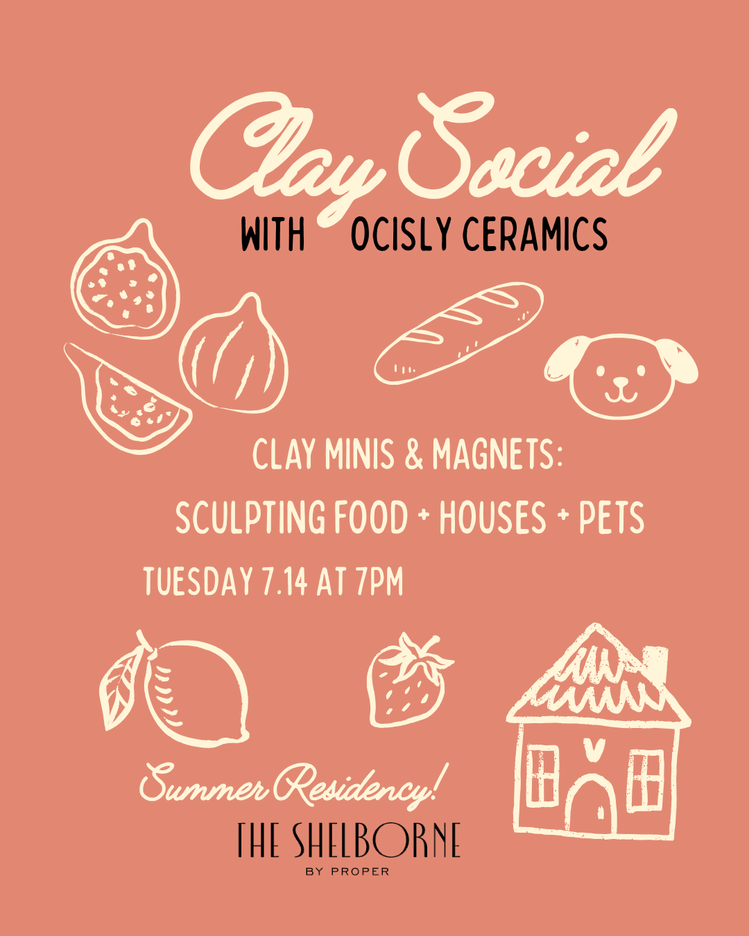 Tuesday 7.14 at 7PM - Clay Social at The Shelborne