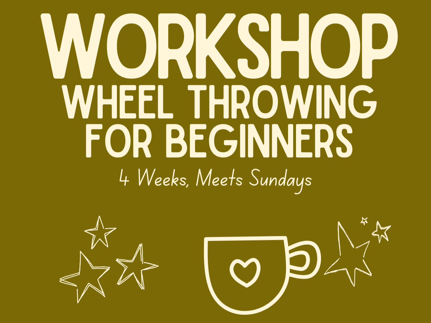 Sundays starting 5.17 - Intro to Wheel Throwing - 4 Weeks Beginners Workshop