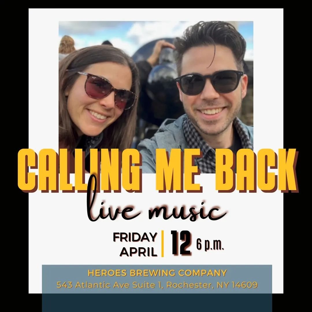 Join us this Friday for another evening of music with the brother/sister duo Calling Me Back. Music starts at 6pm.