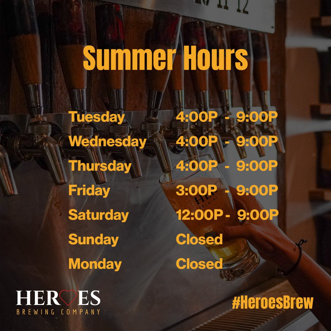 NEW HOURS. NEW SPECIALS. Starting TOMORROW our hours are changing. You can come grab your beer and bites Tuesday - Thursday 4P - 9P, Friday 3P - 9P, and Saturday 12P - 9P!
PLUS&mdash;we've got the specials for you. A new deal every day. TOMORROW: Buy