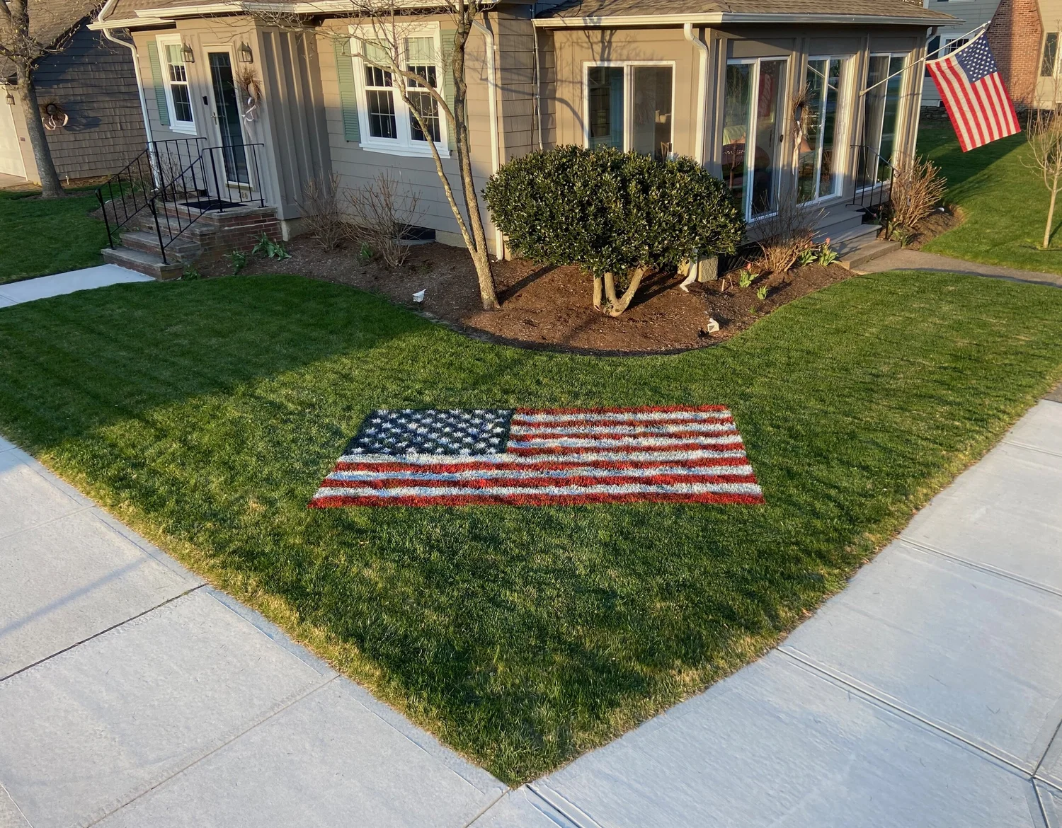 Lawn American Flags — Rhode Island Yard Art