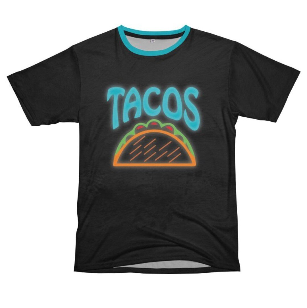 Let's Taco 'About It. We all love tacos, no one is denying that fact. Share your love of this delicious (crumbly, broken, but delicious) dish. Inspired by neon signs, show off your taco pride - design available on many products now. Link in bio!
.
.
