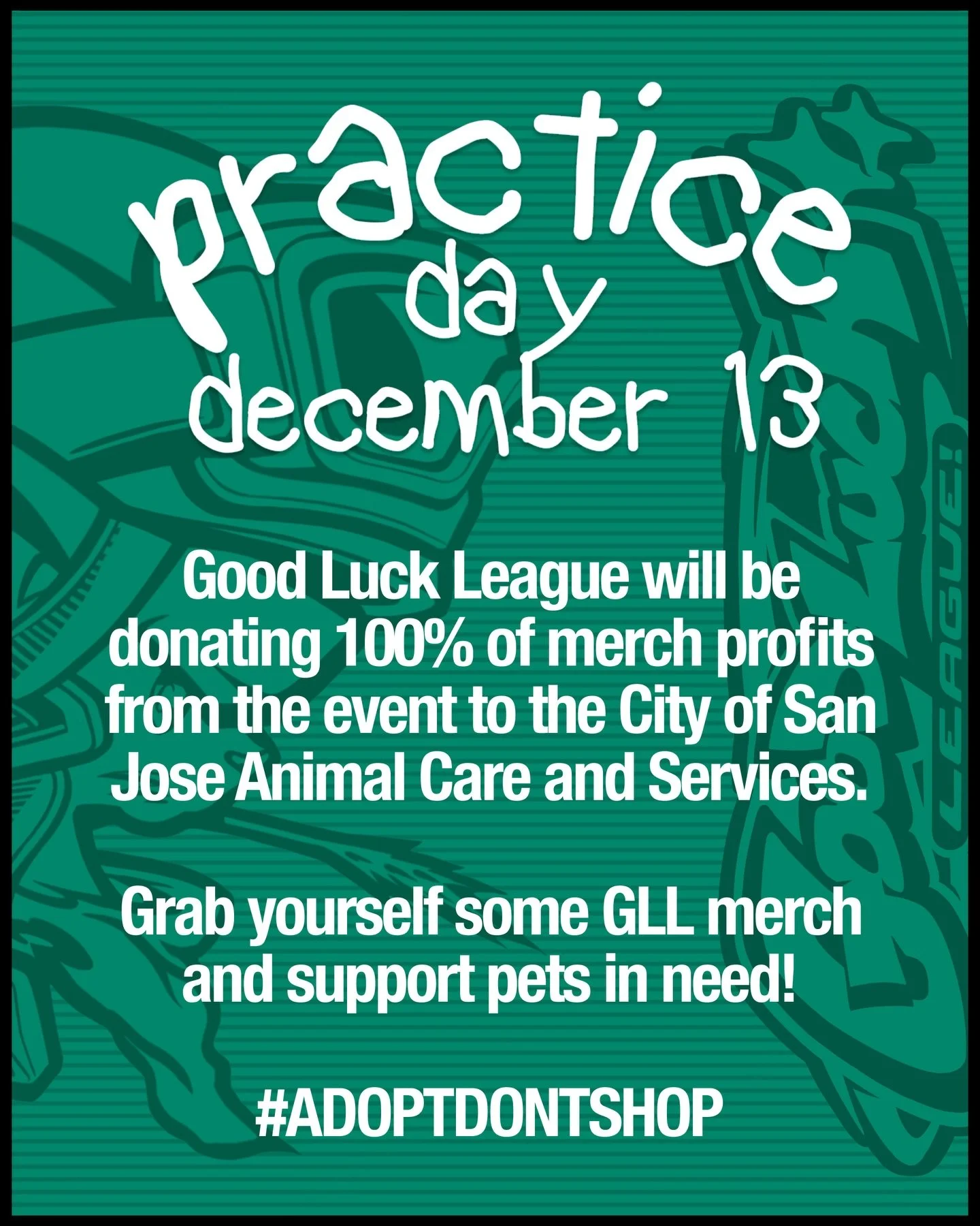 For this holiday season we&rsquo;ve chosen to donate to the City of San Jose Animal Care and Services for their continued work in caring for the animals in my local community.

Come stop by the booth on Saturday and grab some merch! 100% of the profi