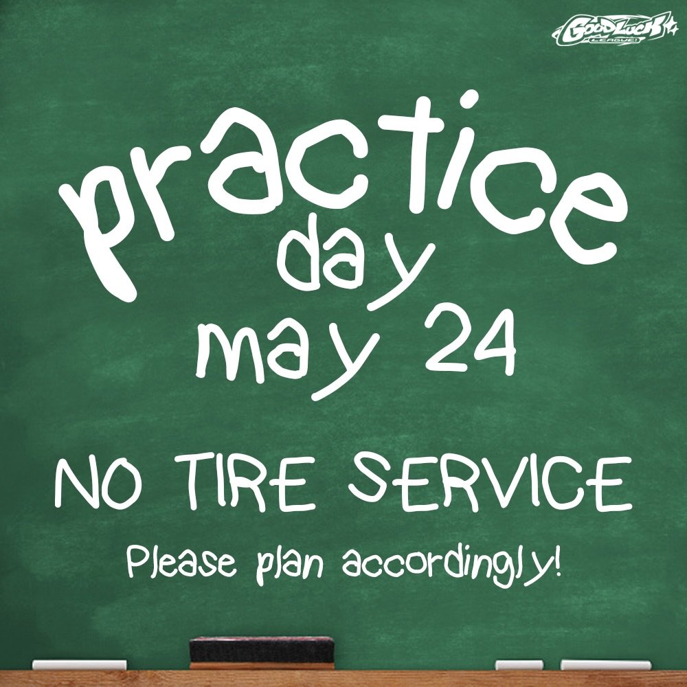 Attention drivers this Sunday: no tire service will be available! Please plan accordingly.