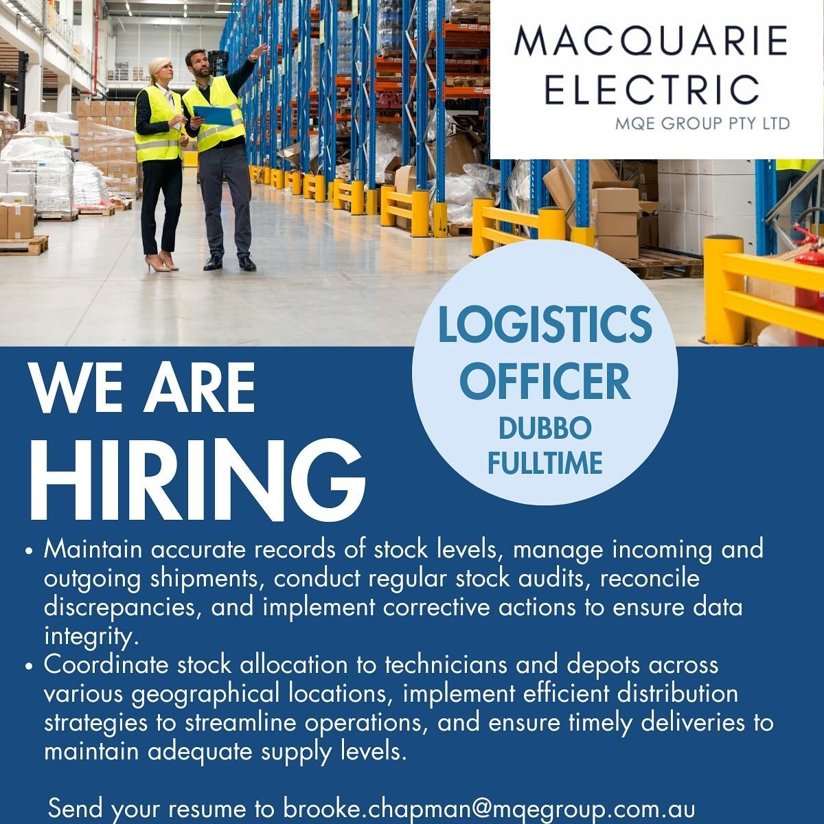 🚨 WE&rsquo;RE HIRING! 🚨

Looking for your next career move? We&rsquo;re on the hunt for a dedicated and experienced Logistics Officer to join our team in Dubbo!

If you&rsquo;re passionate about keeping things running smoothly, this role is for