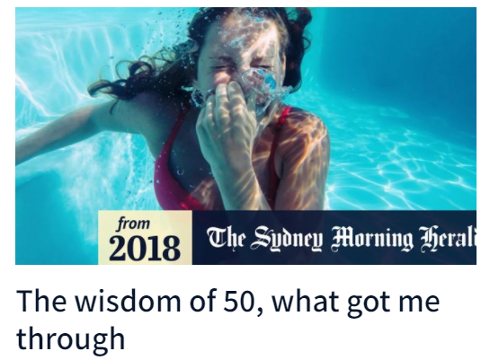 "This week I turned 50. The good times have been great, but the hard times have been rough. But a few truths have helped me survive the rough times, and I will distil them here for you:"