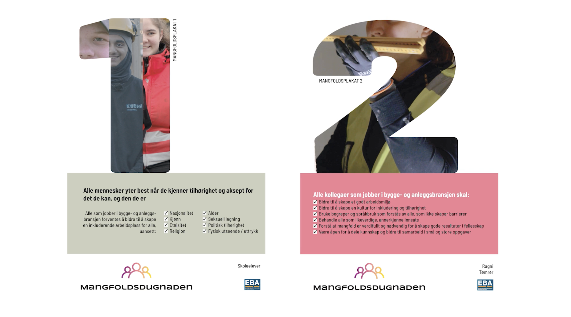 Plakater for e-kurset «Mangfoldsdugnaden».