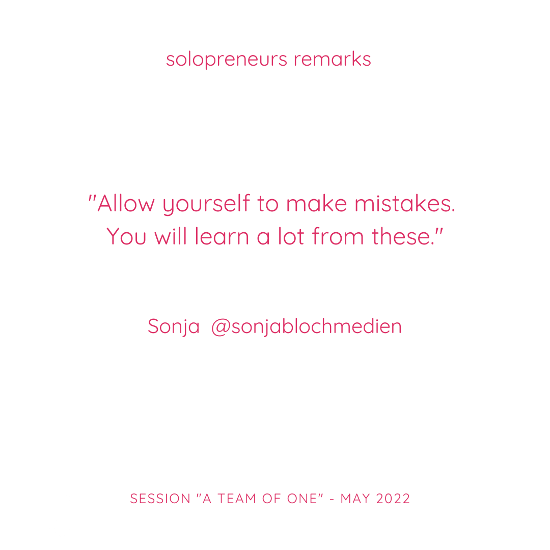 Coping with being a lone wolf, aka a solopreneur - Sonja from soniablochmedien sharing her thoughts on solopreneurship