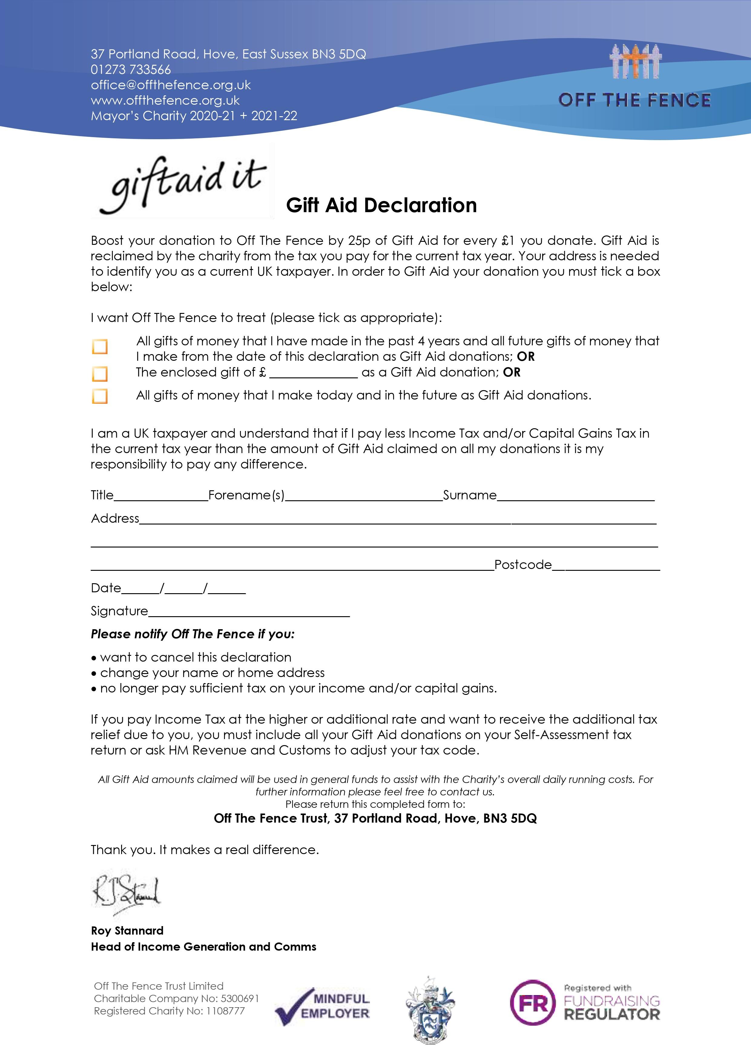 Gift Aid - Off The Fence — Off The Fence