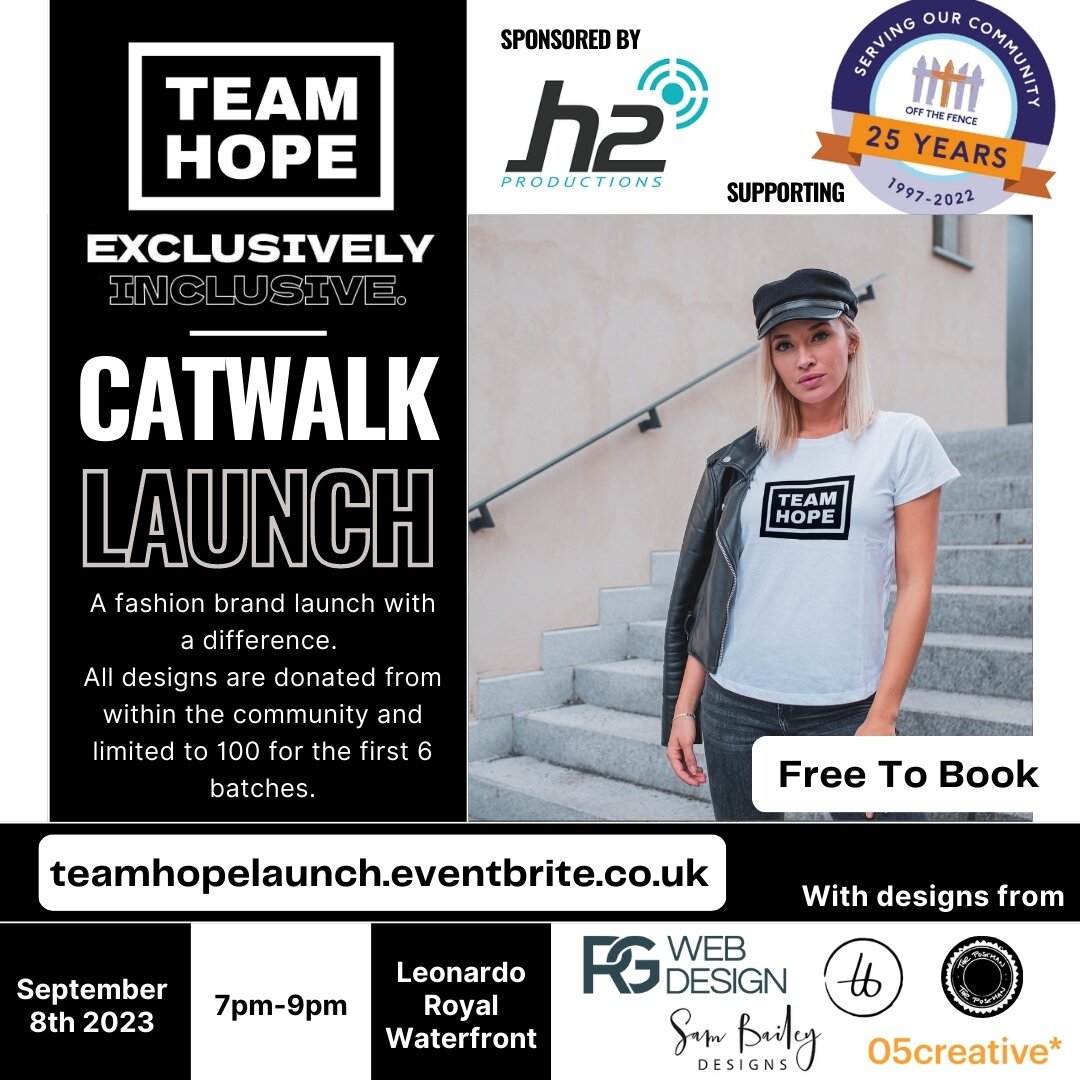 A big thank you to H2 Productions for their sponsorship of the Team Hope Catwalk Launch event &ndash; September 8th at Leonardo Royal Waterfront Hotel!⁠
⬇️⬇️⬇️⁠
Book your tickets today: teamhopelaunch.eventbrite.co.uk
