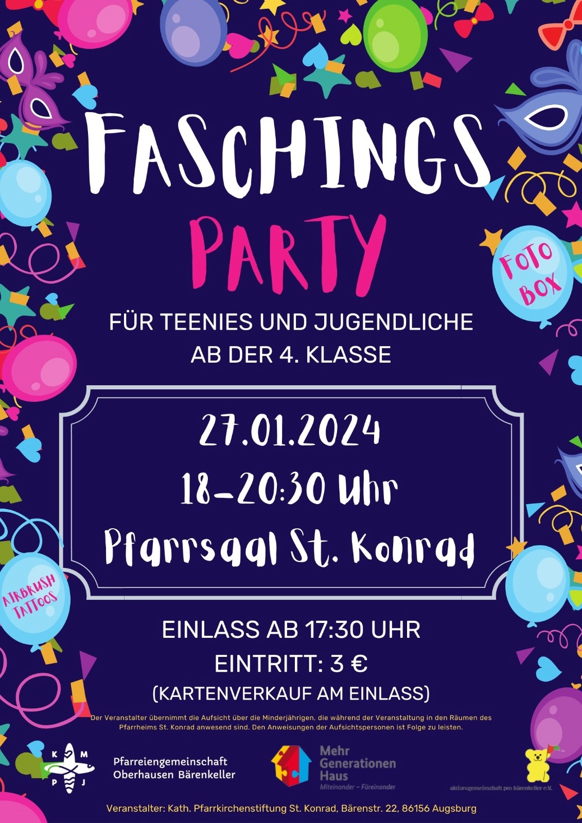 Einladung zur Faschingsparty 