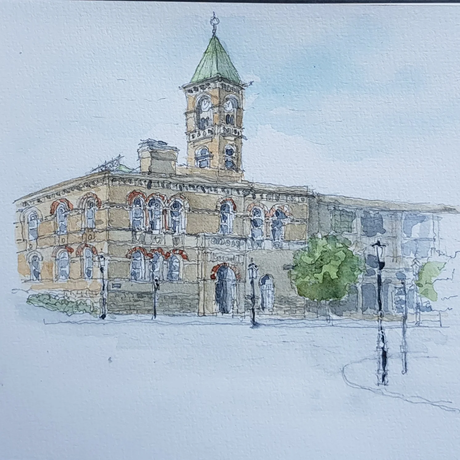 Dub Laoghaire; Pencil & Wash