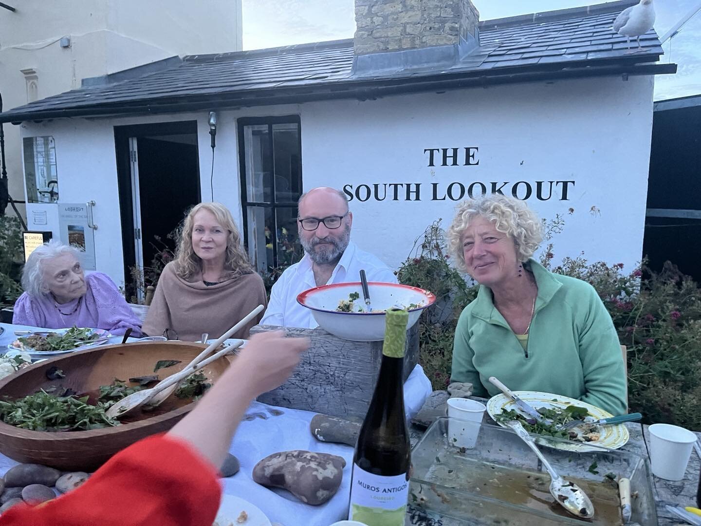 Prof David Berman stays for supper at the Lookout after his riveting talk on Creativity in Science and Working with artists given to members of the Arts Club Aldeburgh Beach last night.