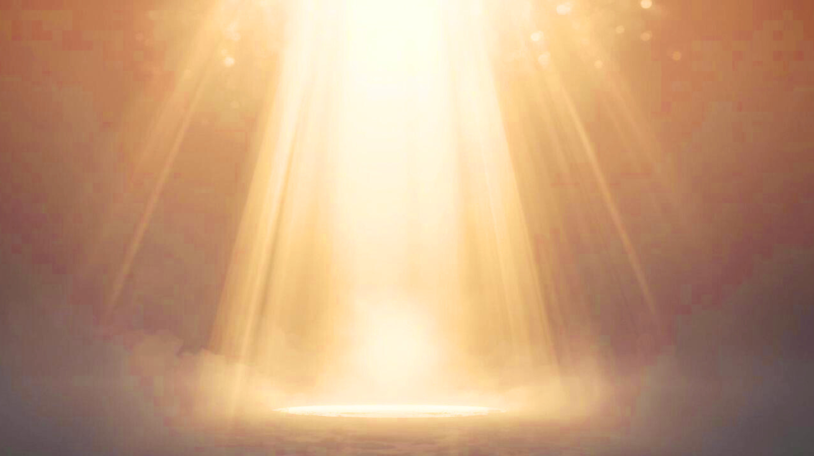 Bright beam of light shining down, illuminating a narrow area, an ethereal and spiritual presence.