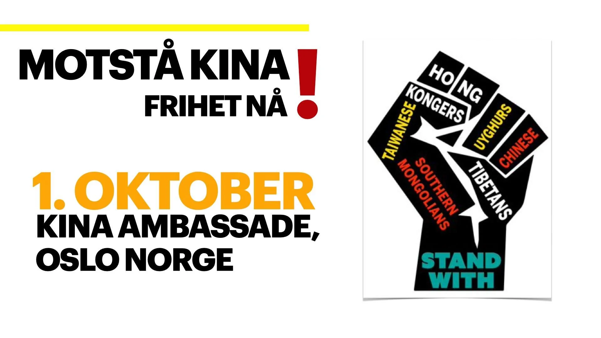Markering foran den kinesiske ambassaden i Oslo
