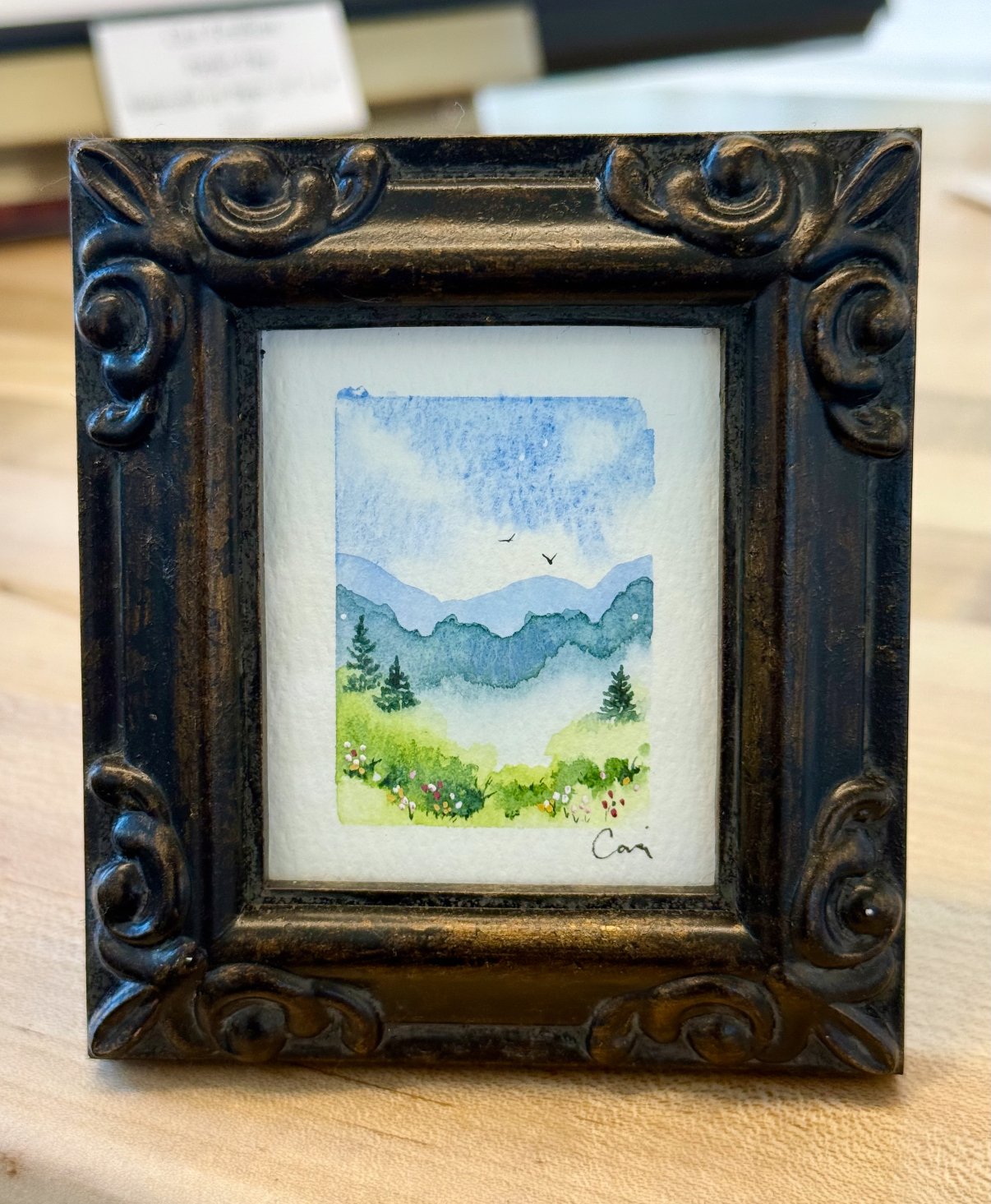 "Petite Landscape" – Framed Original 4x4