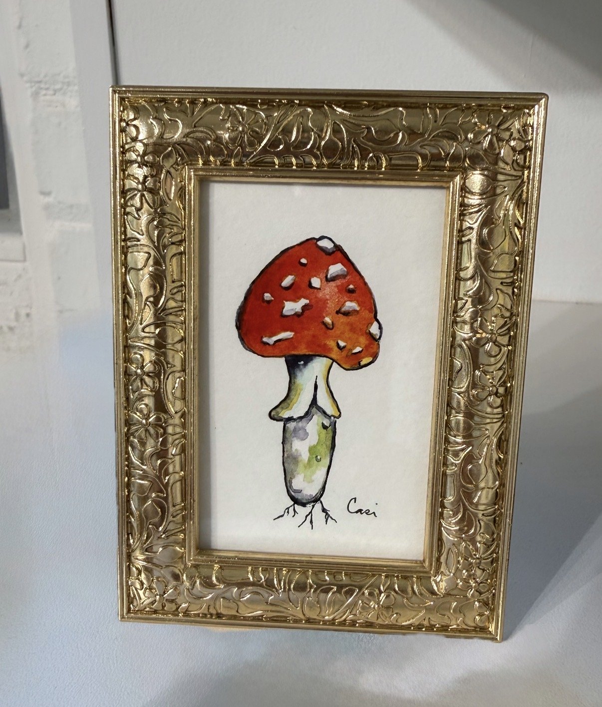"Fairytale Mushroom" – Framed Original 3x4