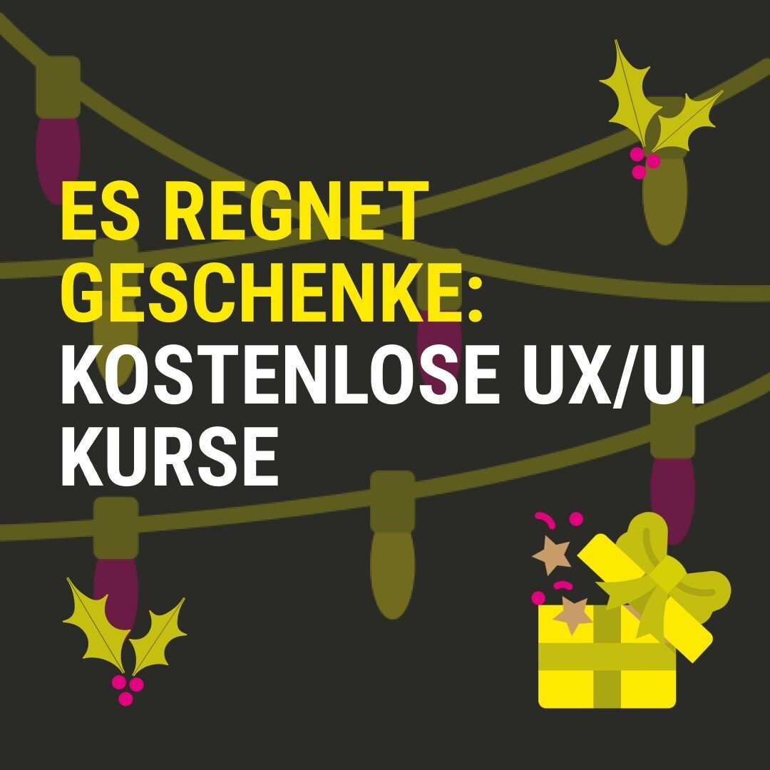 Passend zu #Nikolaus regnet es Geschenke - an uns selbst! 🎁
Designerin Jelena hat sich umgeschaut und vier Online-Kurse f&uuml;r gem&uuml;tliche Wintertage gesammelt, die kostenlos Wissen in den Bereichen #UX, #UI und #ProductDesign vermitteln. 

#S