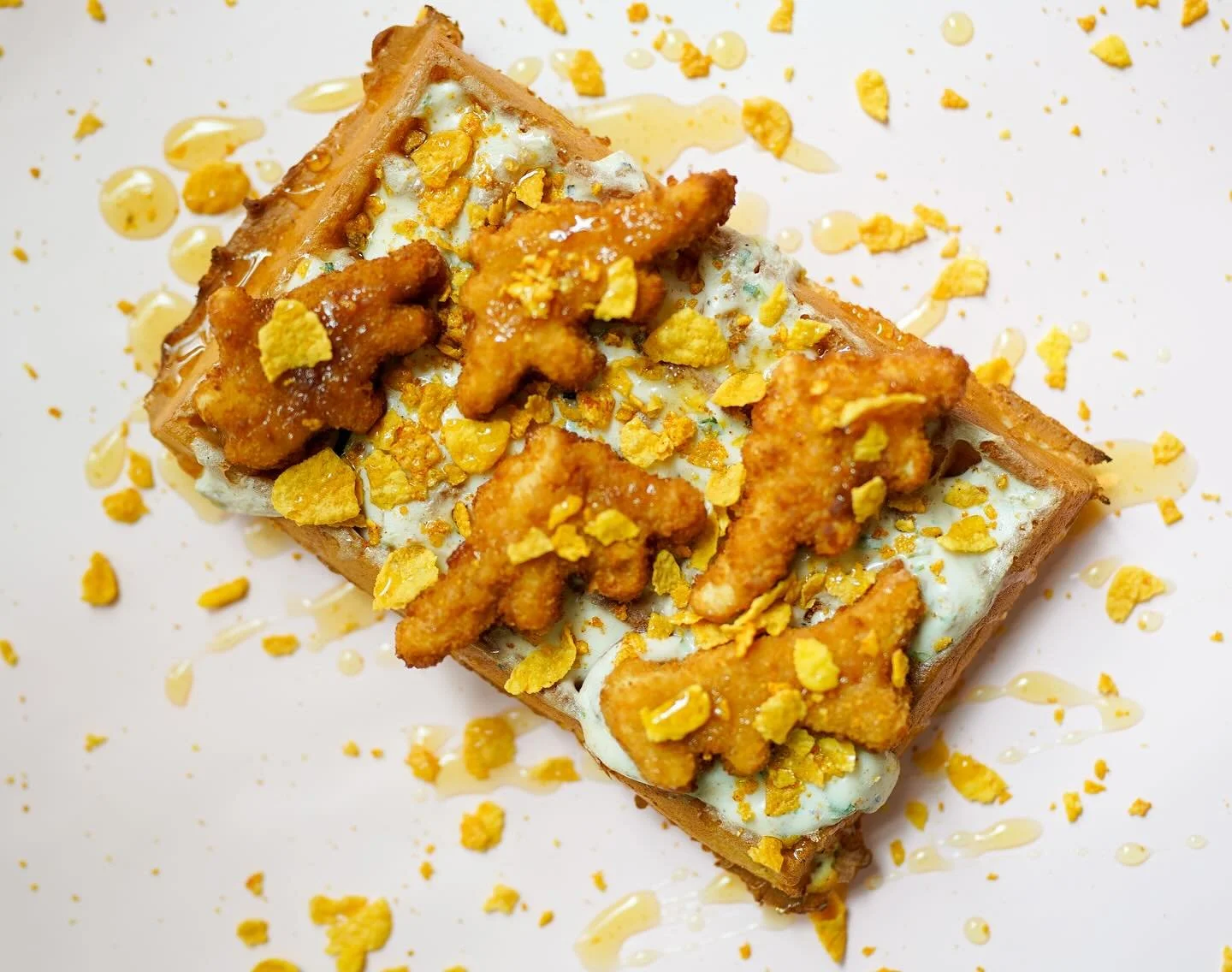 🔥WAFFLE OF THE WEEKish🔥

People always ask if we have chicken and waffles &mdash; and if you haven&rsquo;t figured it out yet&hellip; no, we do not🙅&zwj;♂️

WELL&hellip; until now.

🦖 RAWR XD 🦖
👉 Dino Nuggets
👉 Southern-Style Gravy
👉 Corn Fla