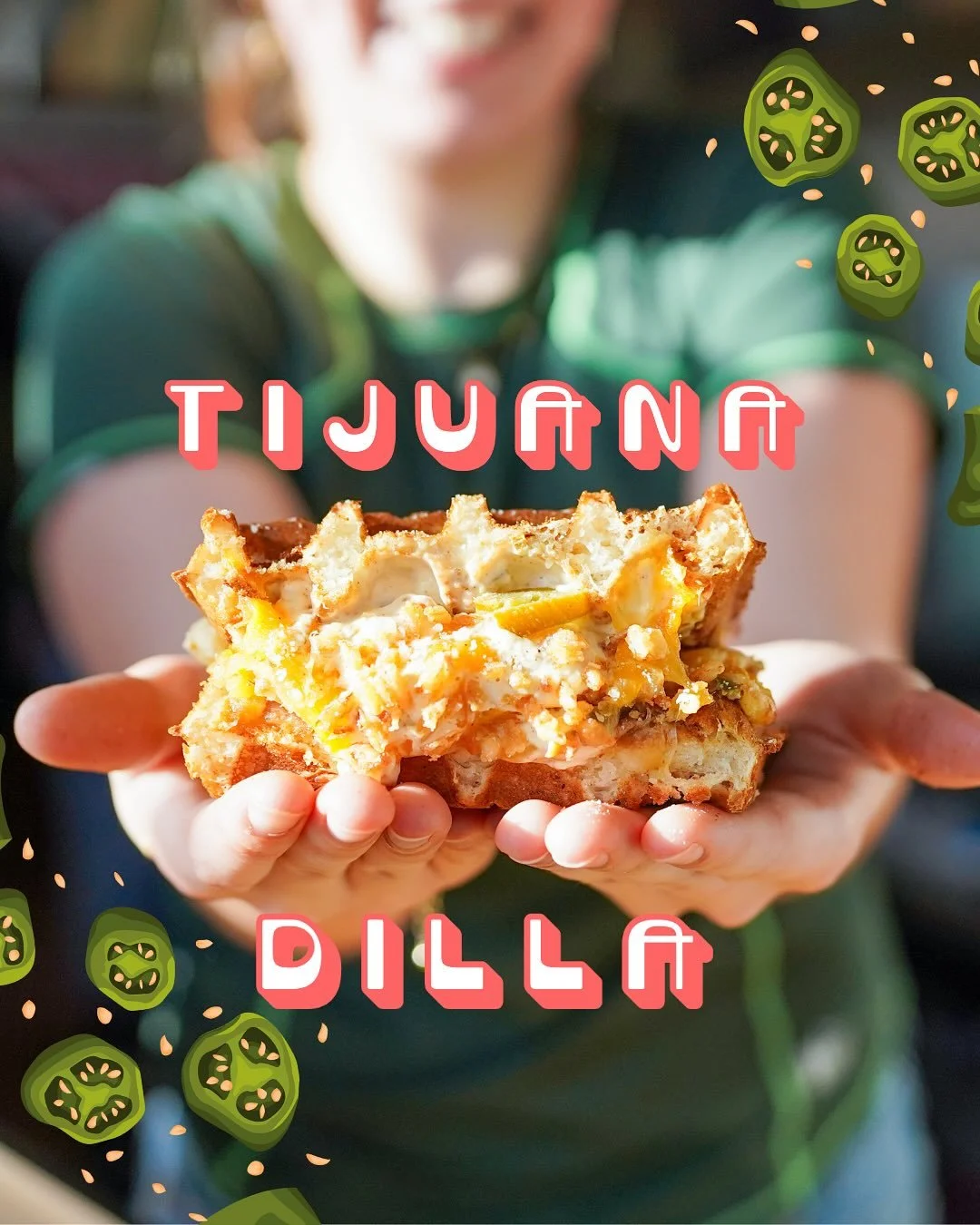 🧀 DILLA MONTH. WEEK 3. 🧀

She&rsquo;s back from the grave&hellip; and she chose violence. 🌪️🔥

🌶️ TIJUANA DILLA 🌶️

👉 Jalape&ntilde;o Popper Schmear
👉 Candied Bacon
👉 Crispy Fried Onions
👉 Three Melty Cheeses

Spicy. Sweet. Crunchy. Melty.
