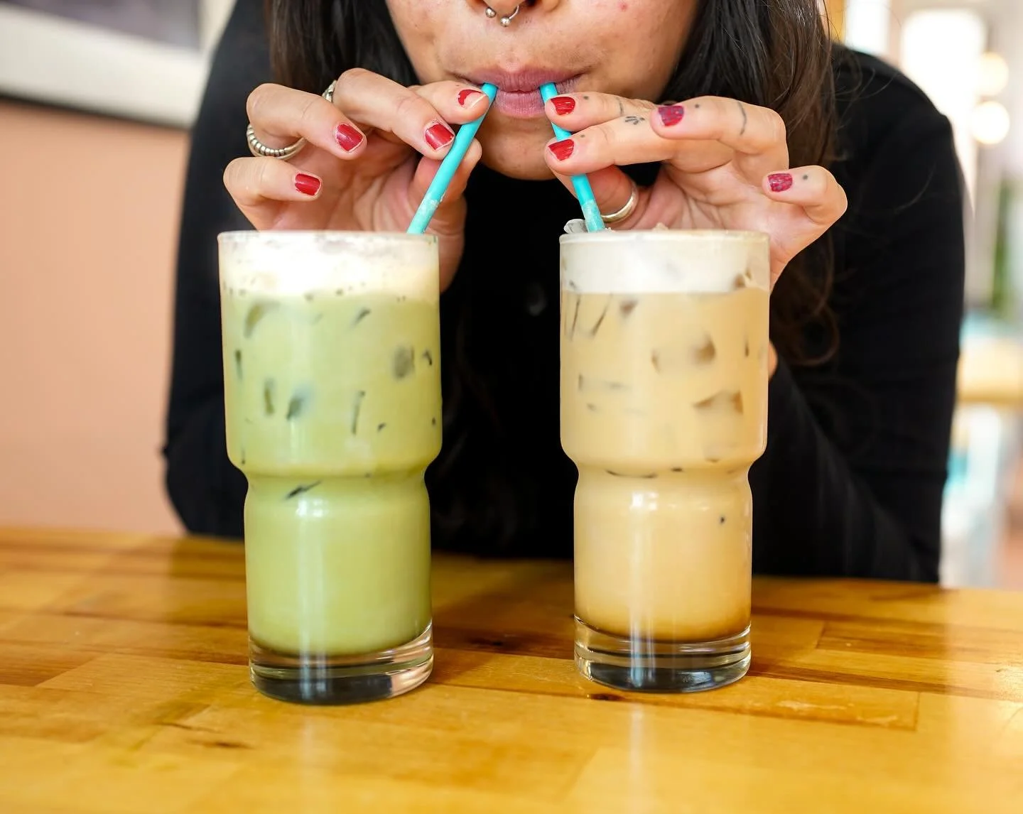 Testing out some potential new menu items 👀

🍁Maple Waffle Lattes🍁
👉Maple Syrup
👉Maple Cold Foam
👉Maple Crystals 

Available as a Matcha Latte or Nitro Cold Brew Latte ✨All made with 100% pure maple syrup.

Only here for a short time&hellip; un