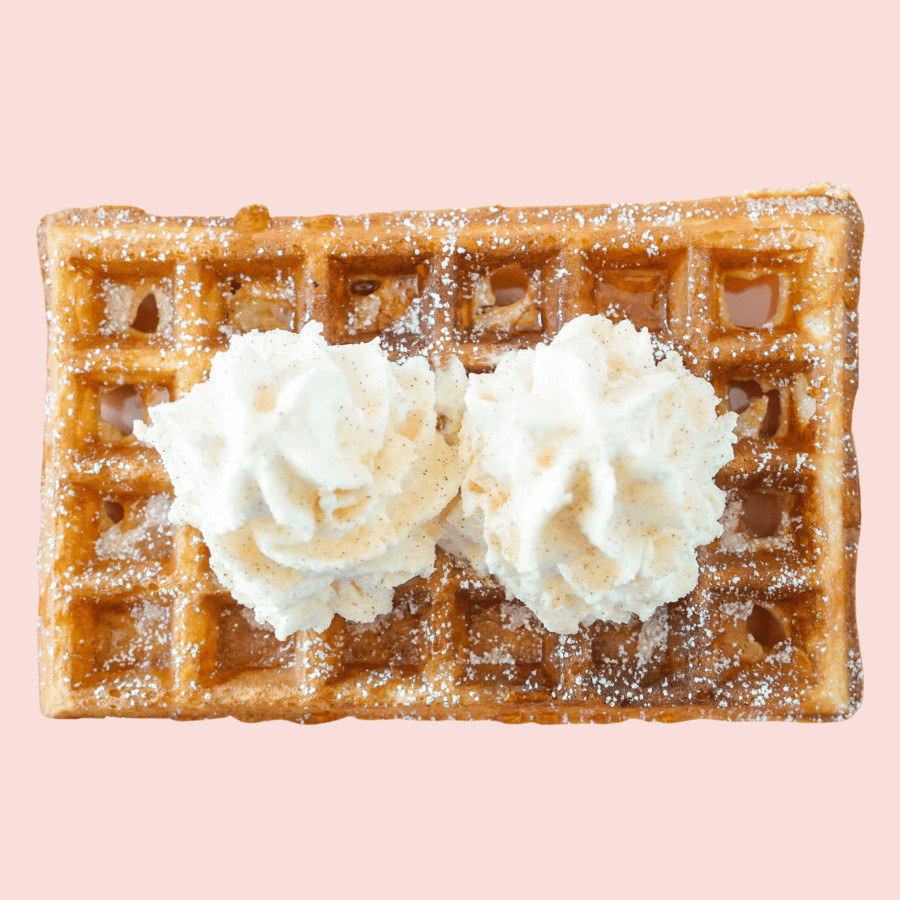 Cinnamon Swell: a dusting of cinnamon-sugar, side of 100% maple syrup, whipped cream