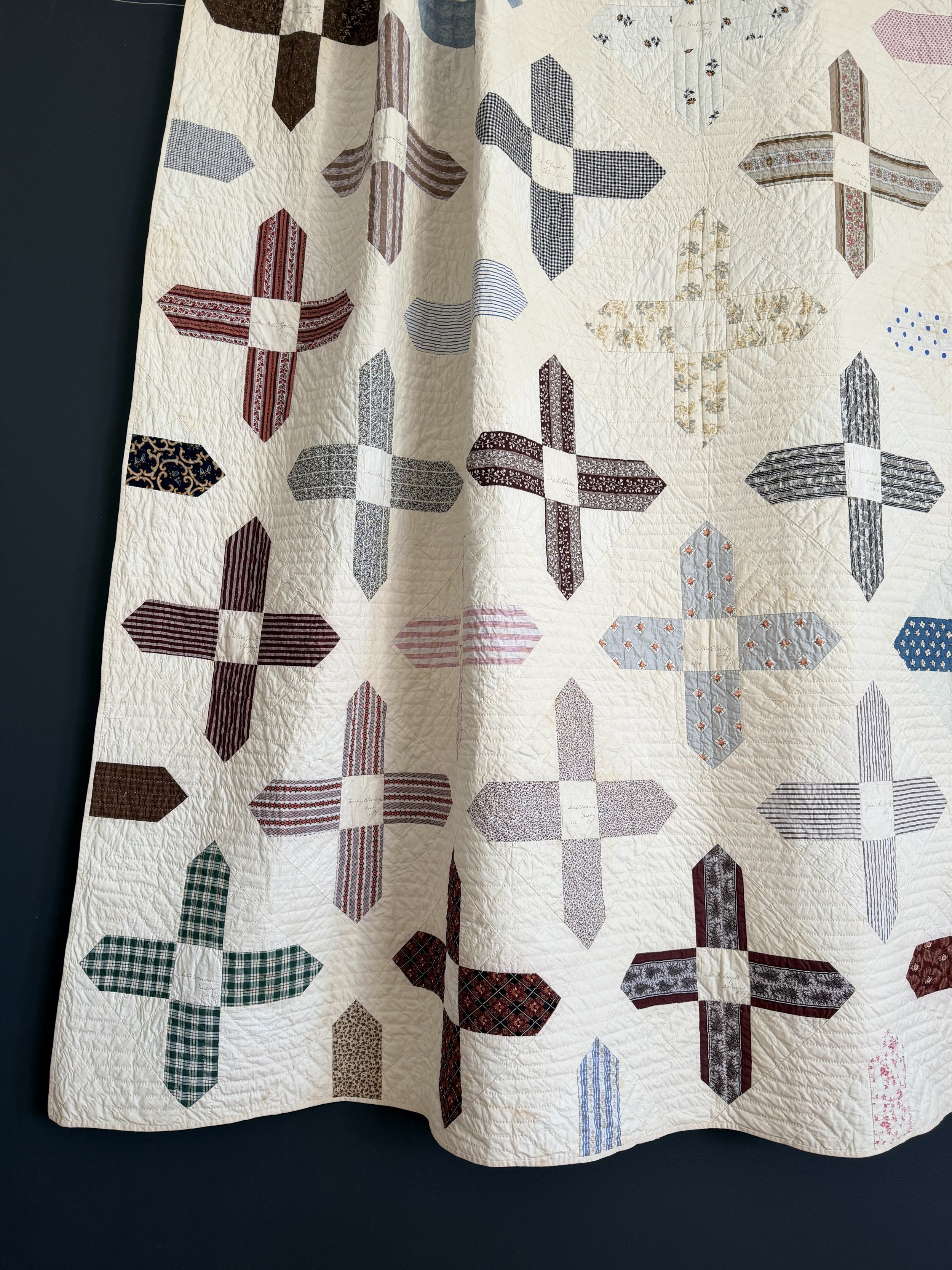 Old Italian Block Friendship Quilt