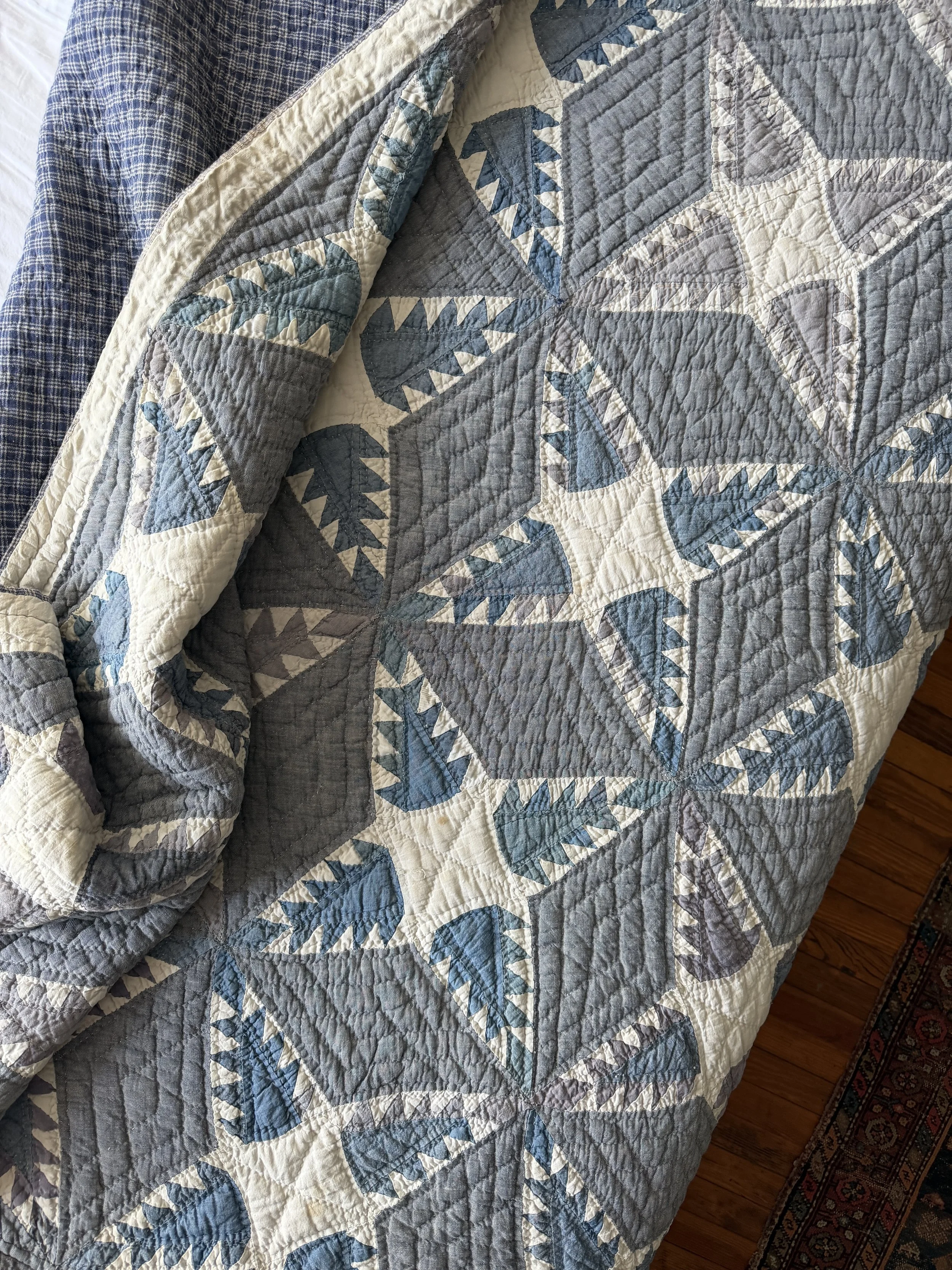 Driftwood Blues Pine Cone Quilt