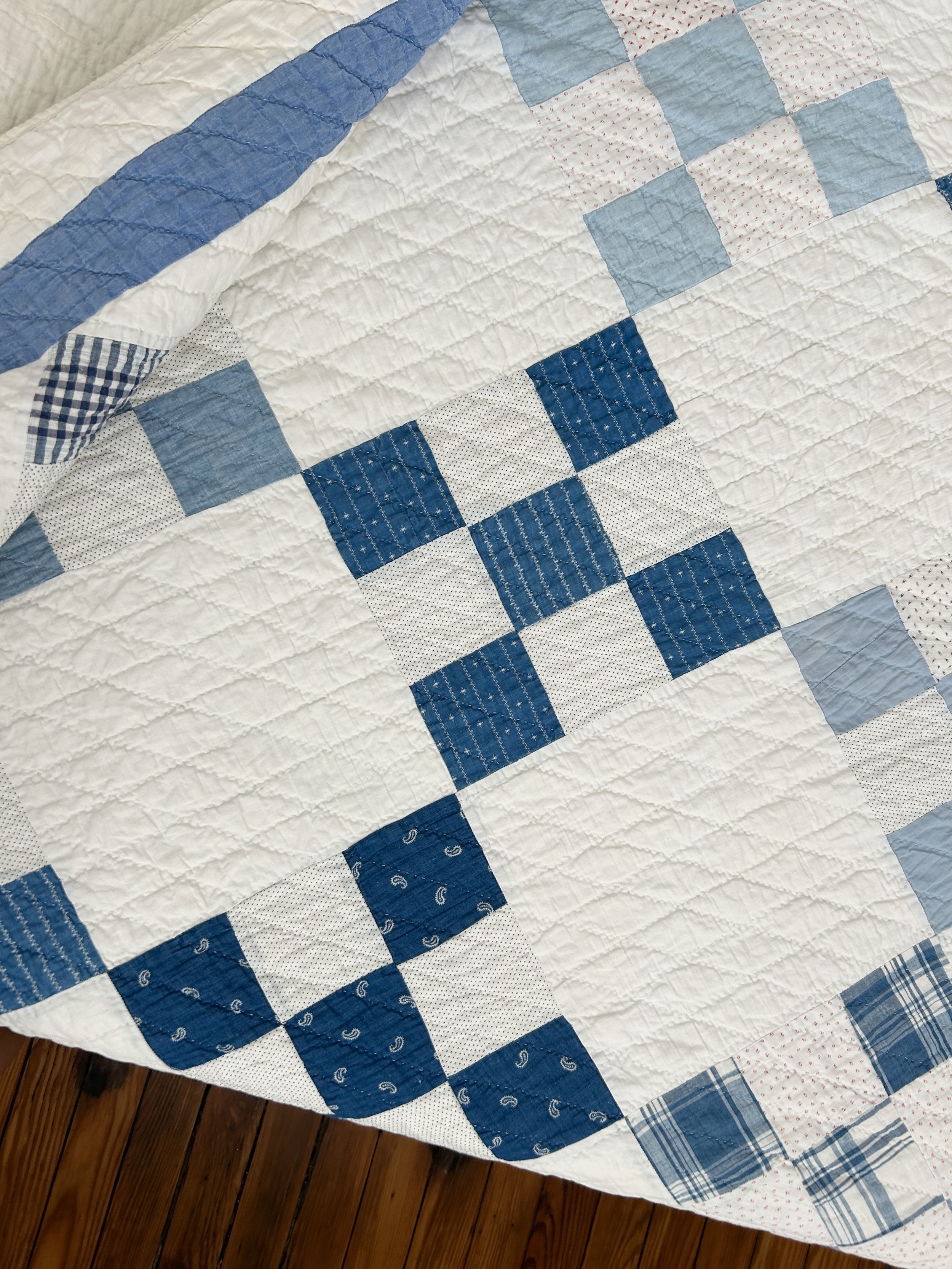 Blues Nine Patch Quilt
