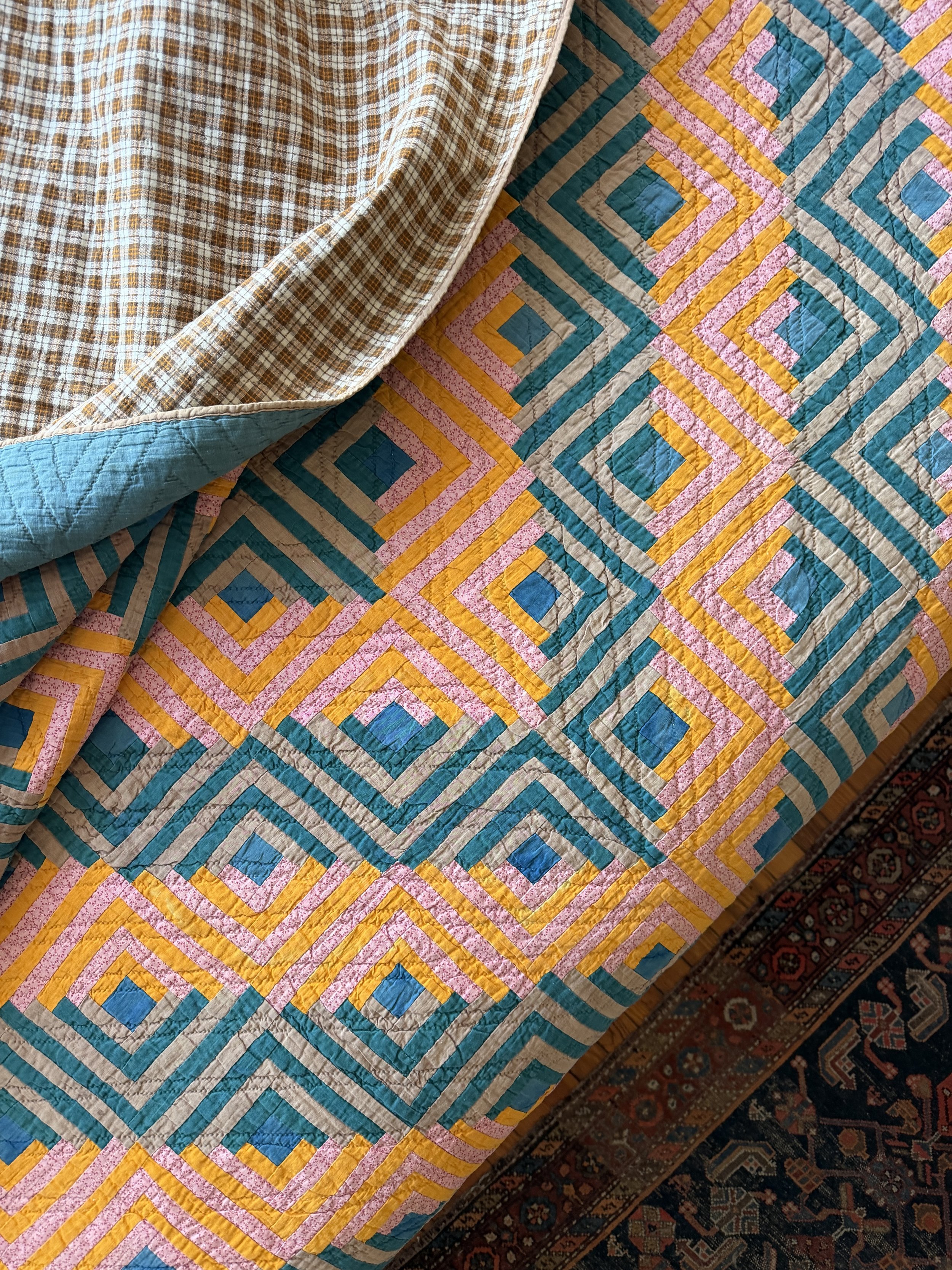 Sunshine and Shadows Log Cabin Quilt