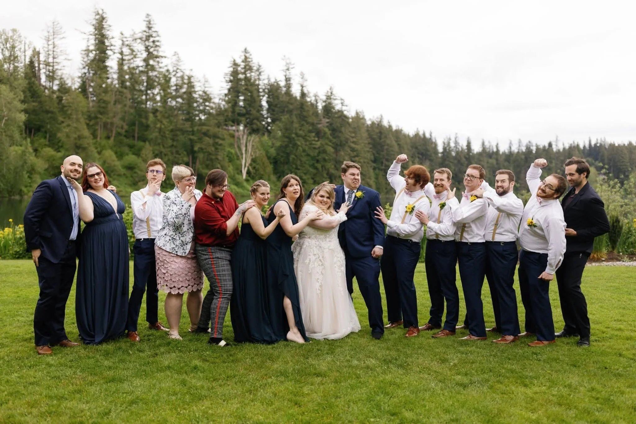 A large wedding party