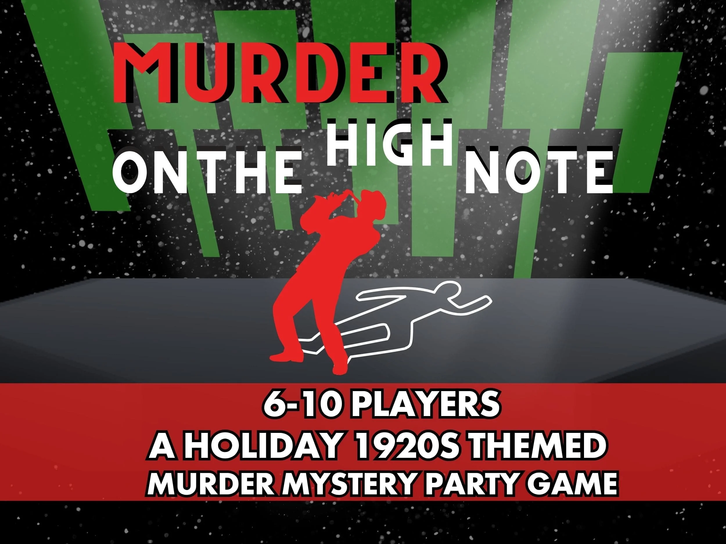 a holiday 1920s themed murder mystery party game for 6-10 players