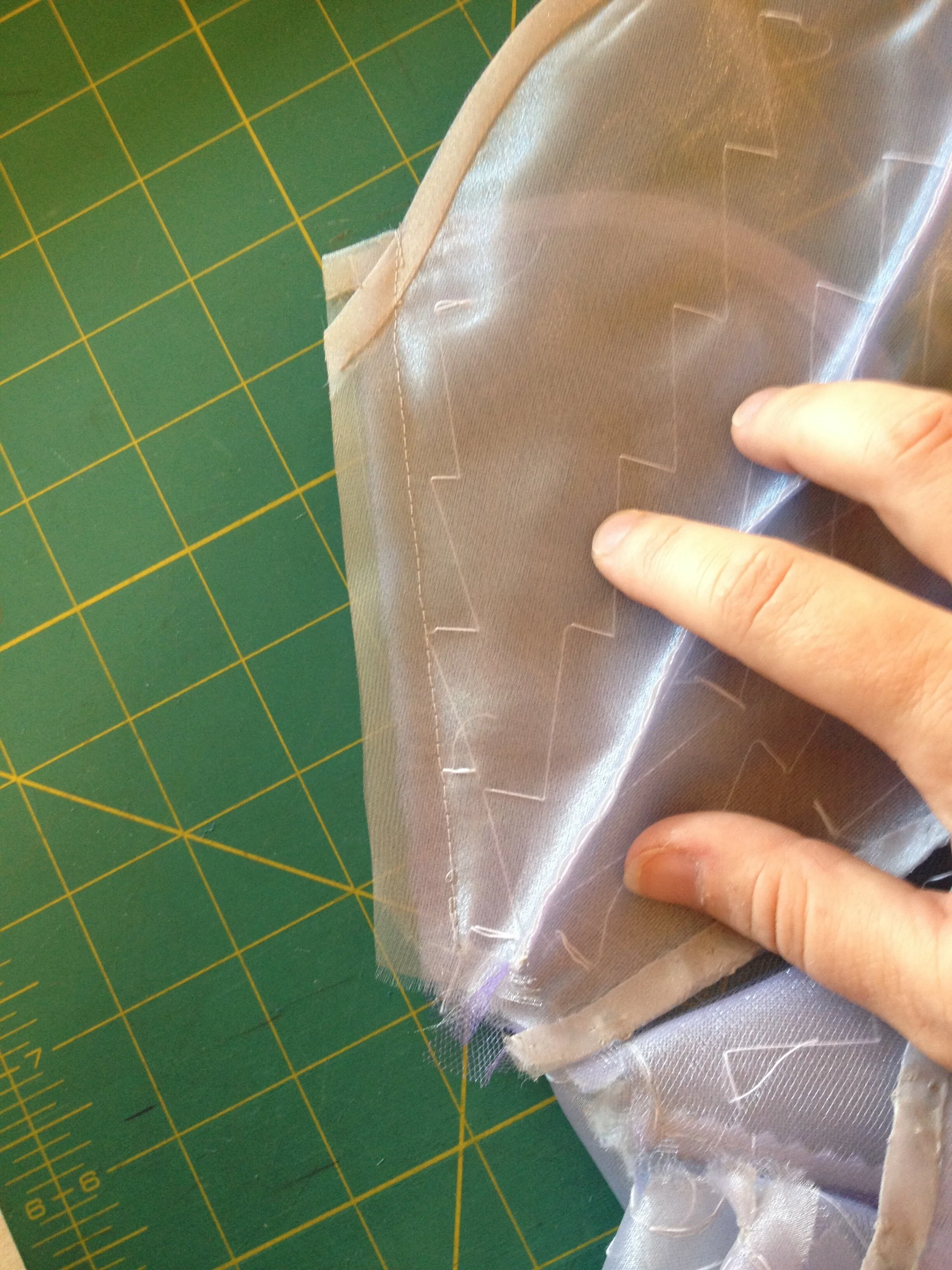 Trimmed, ready to be stitched closed.