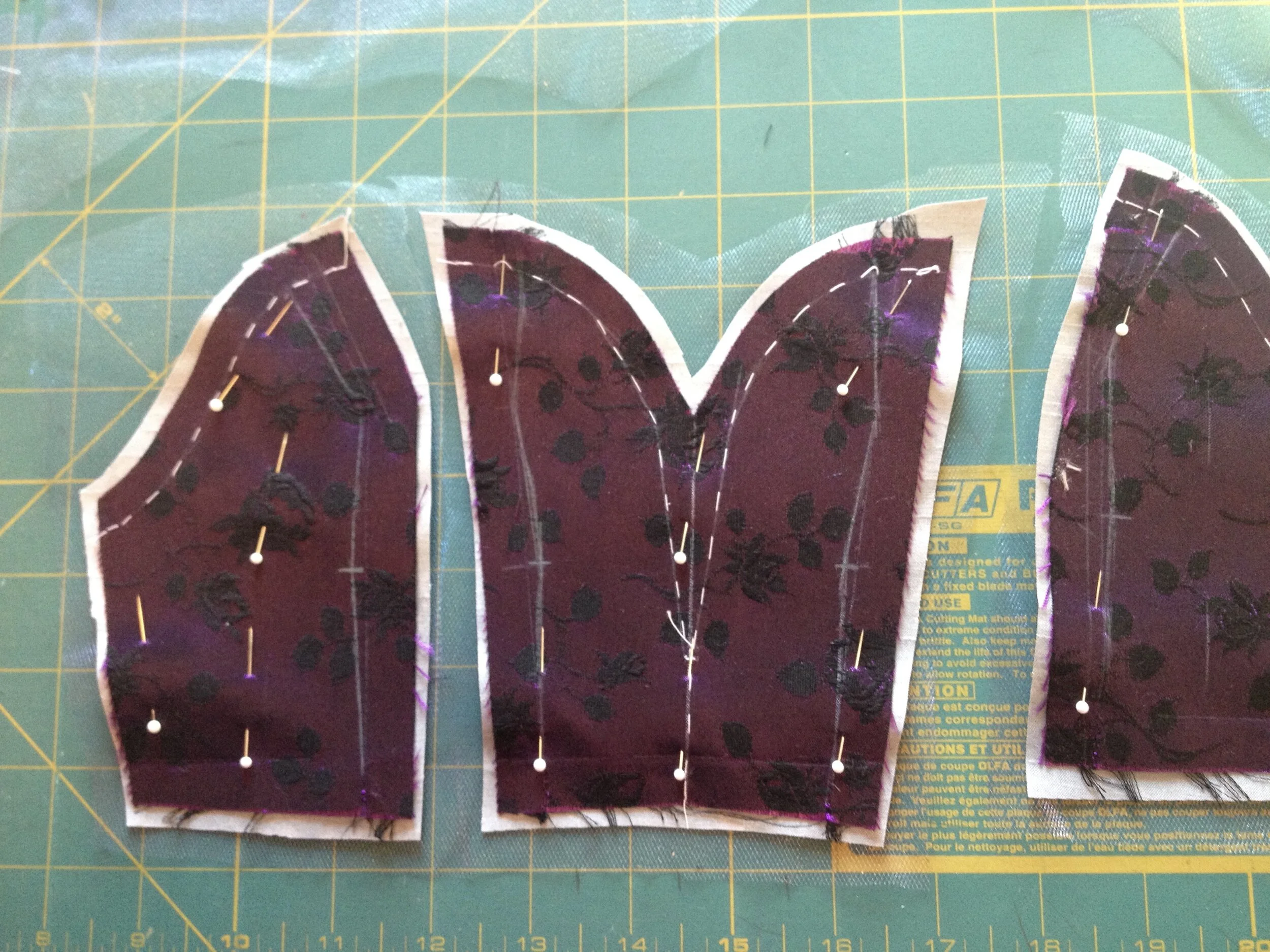 All layers pinned together, ready for flat mounting.