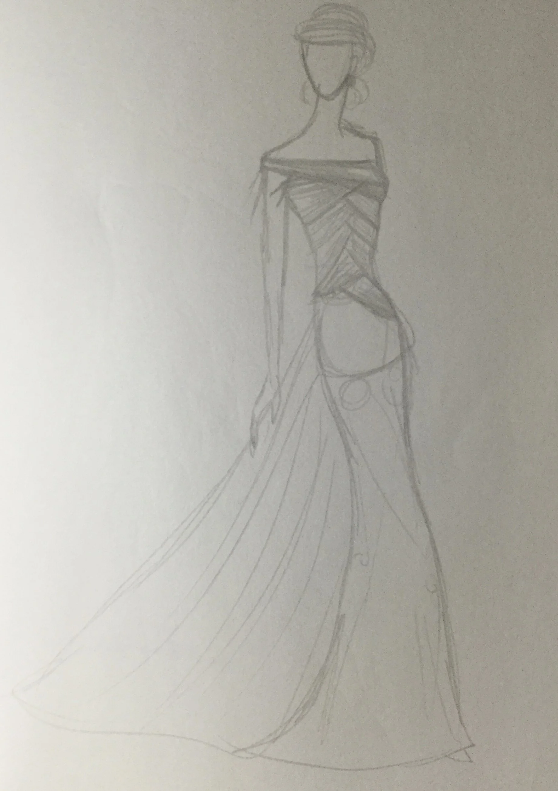 First sketch. Have already abandoned all connection to Gigi.