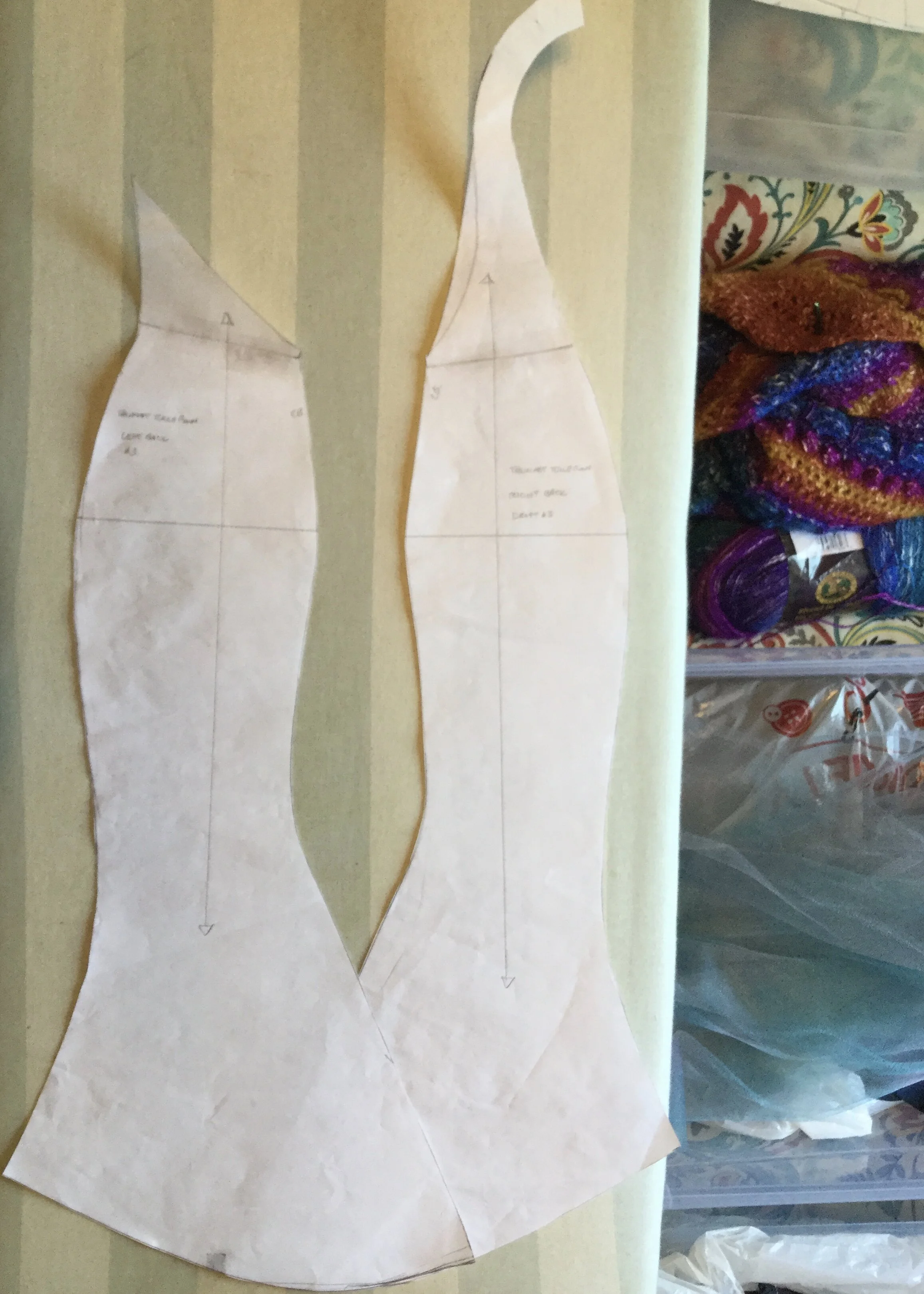 Pattern drafts of backs.