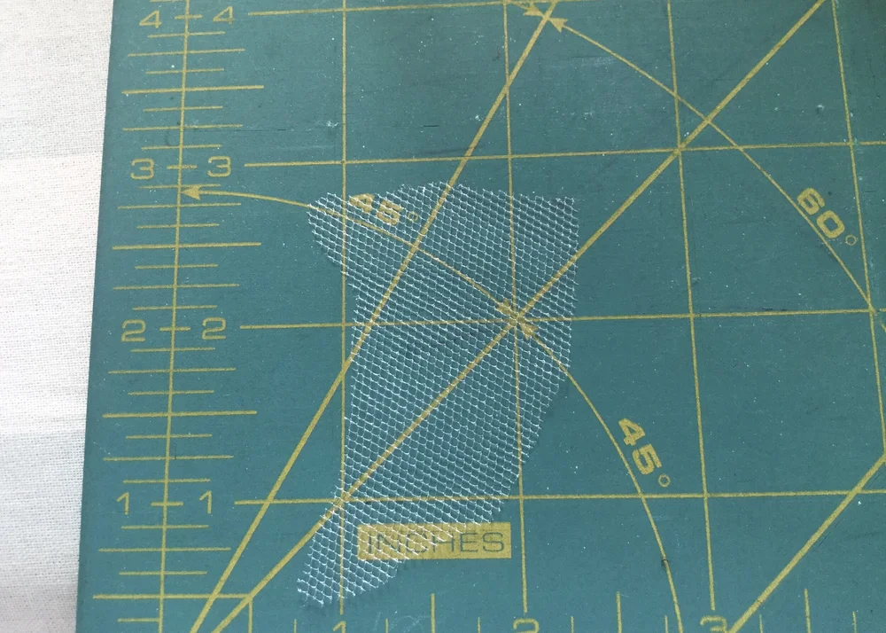 Cutting the patch.