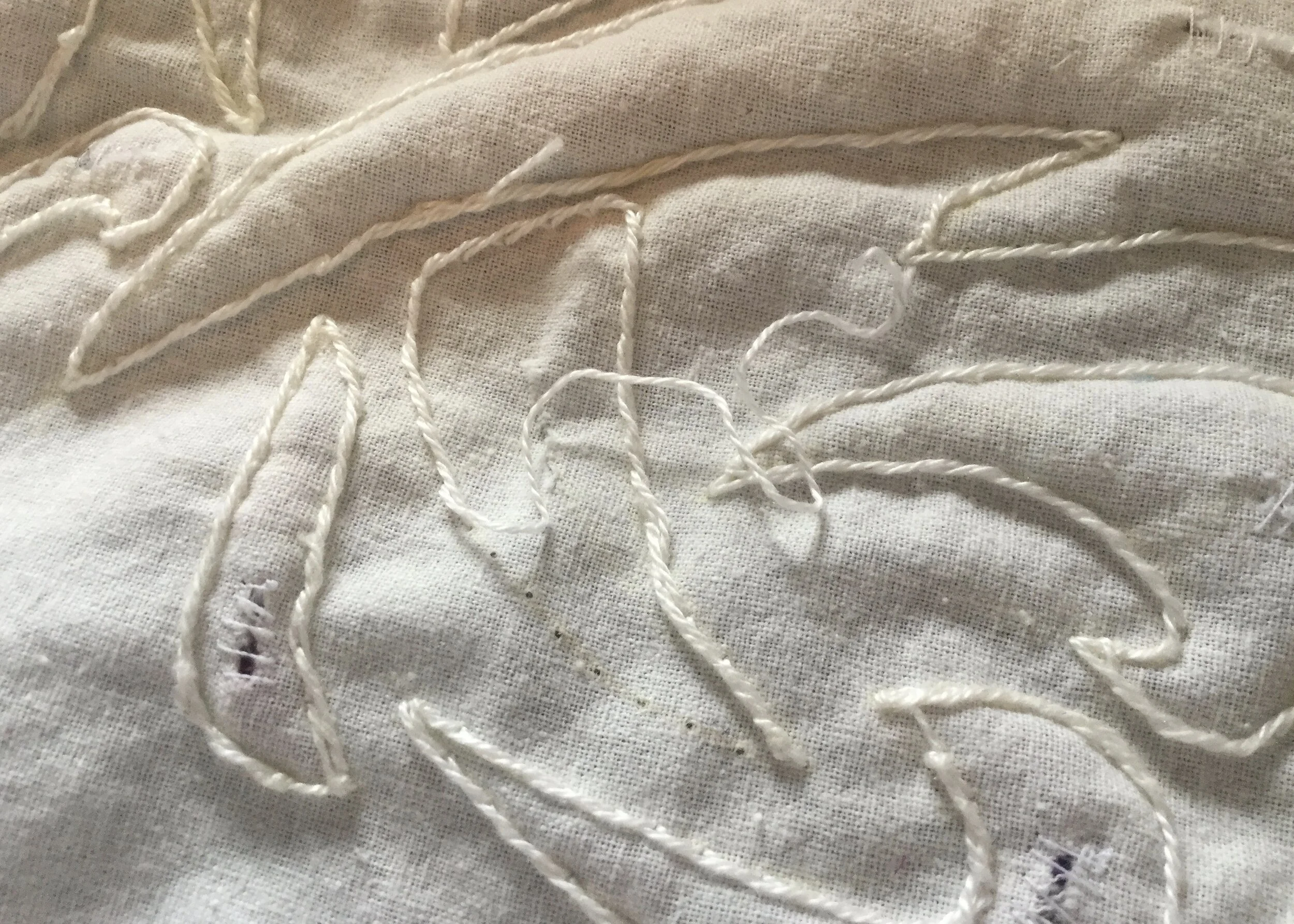 Picking out the stitches.