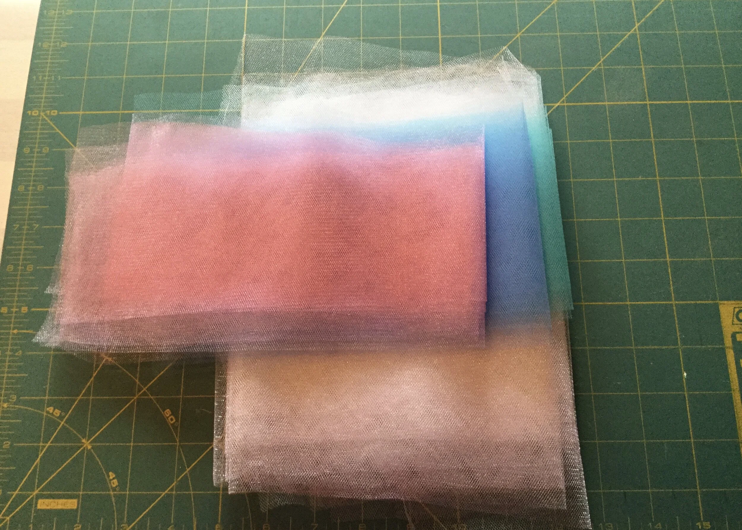 Flounce pieces cut.