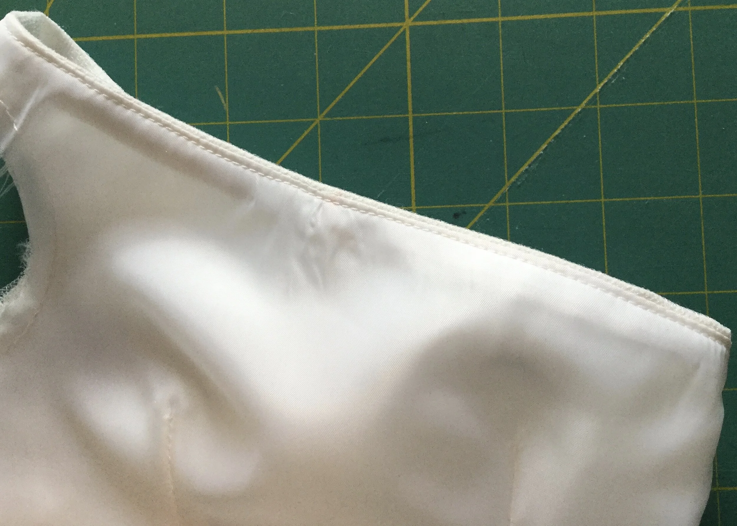 Finished neckline lining.