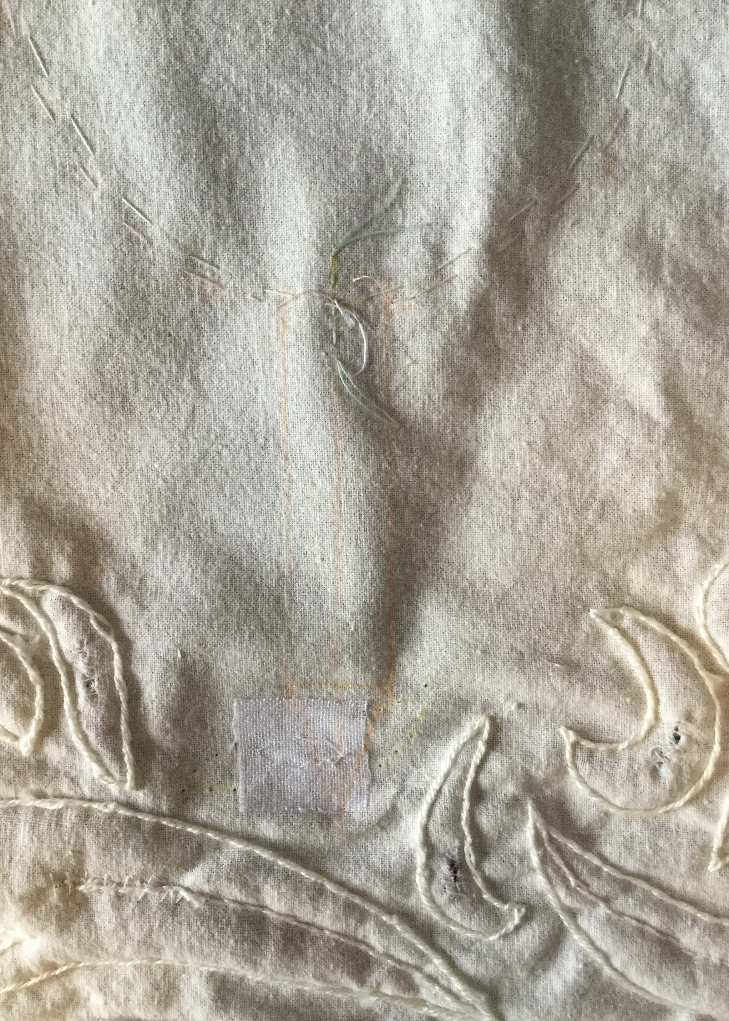 Drawing in the zipper seam allowance.