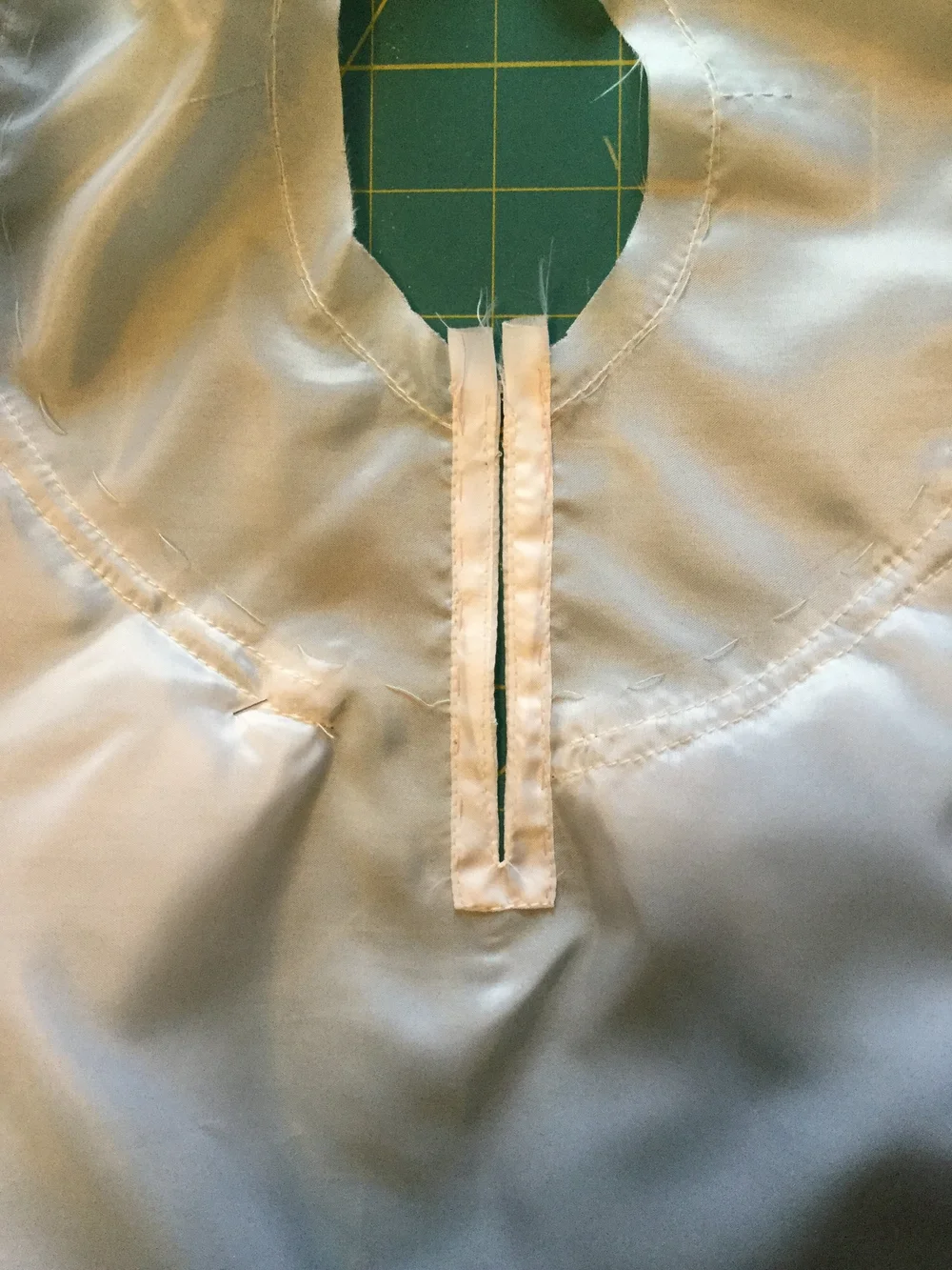 Finished placket, inside.