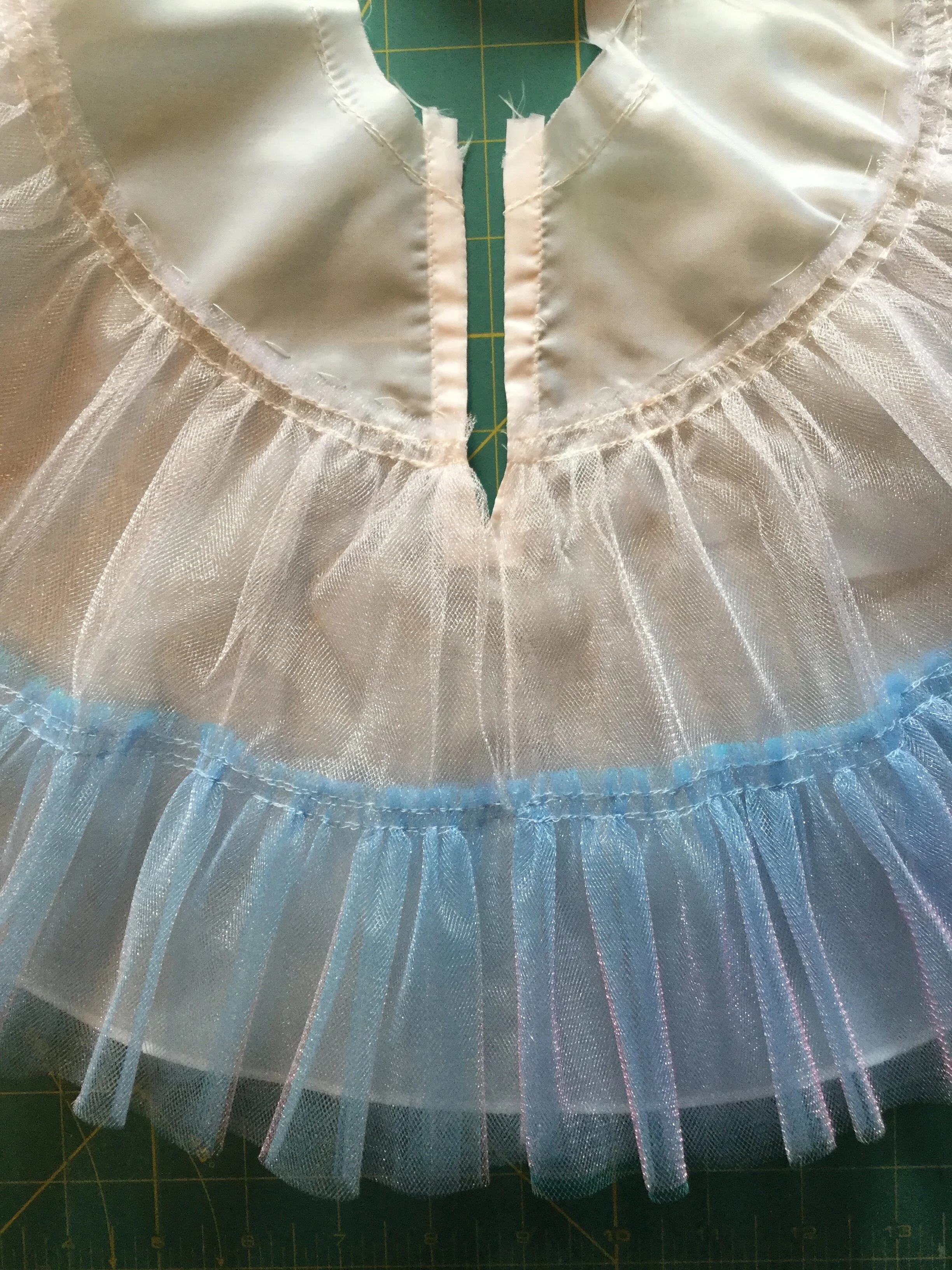 Finished placket and flounce.