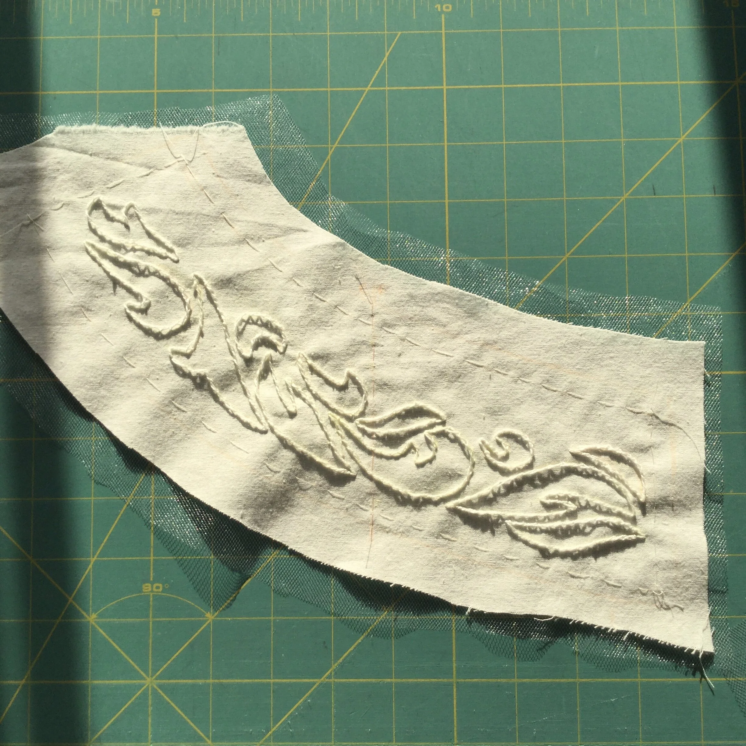 Quilted front, wrong side.
