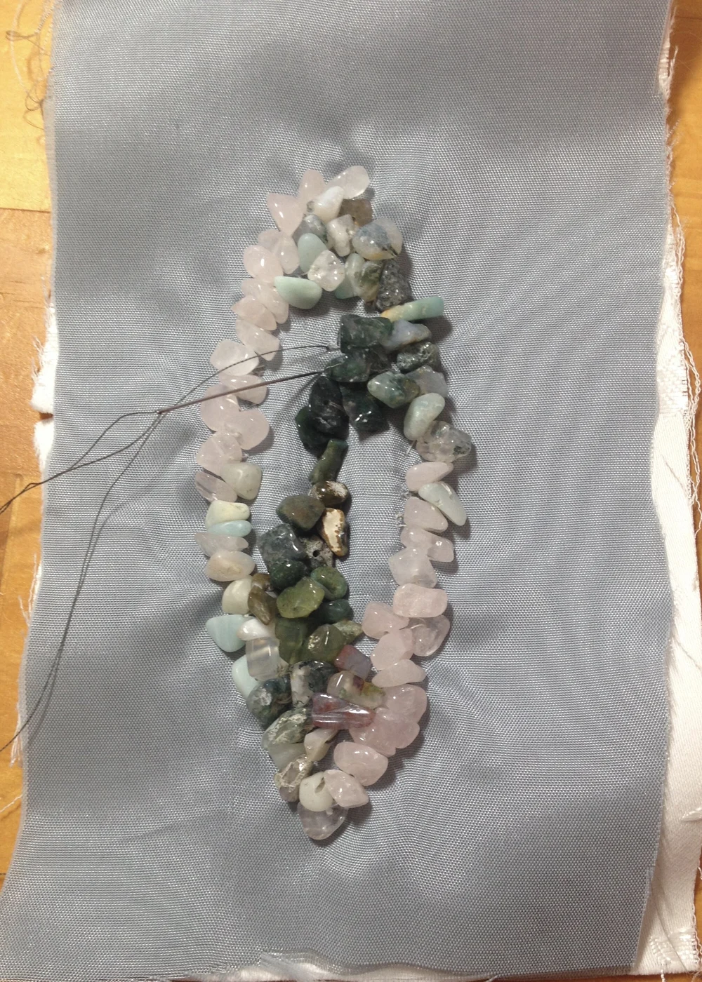 Partially beaded.