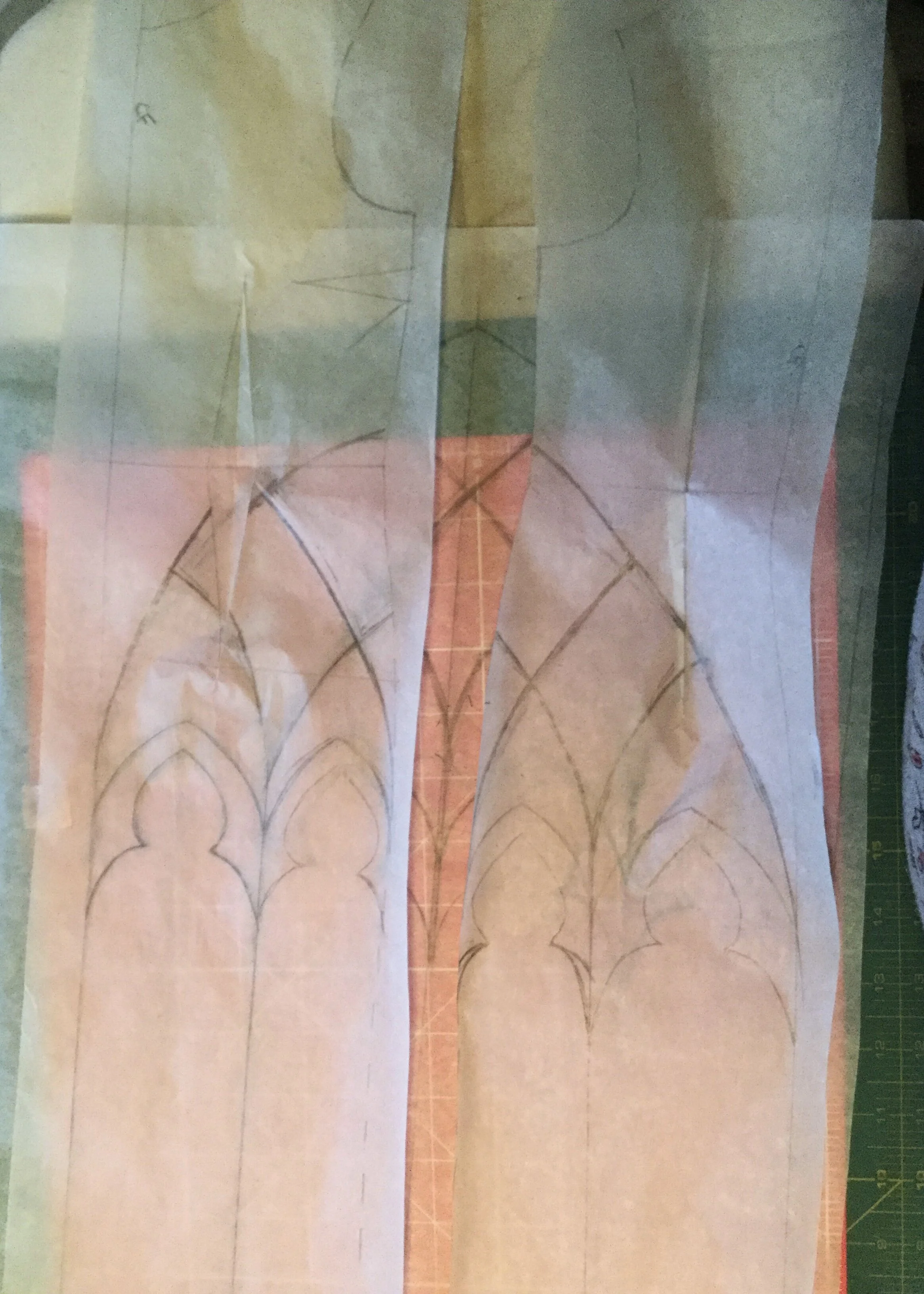 Transferring the design to the pattern.