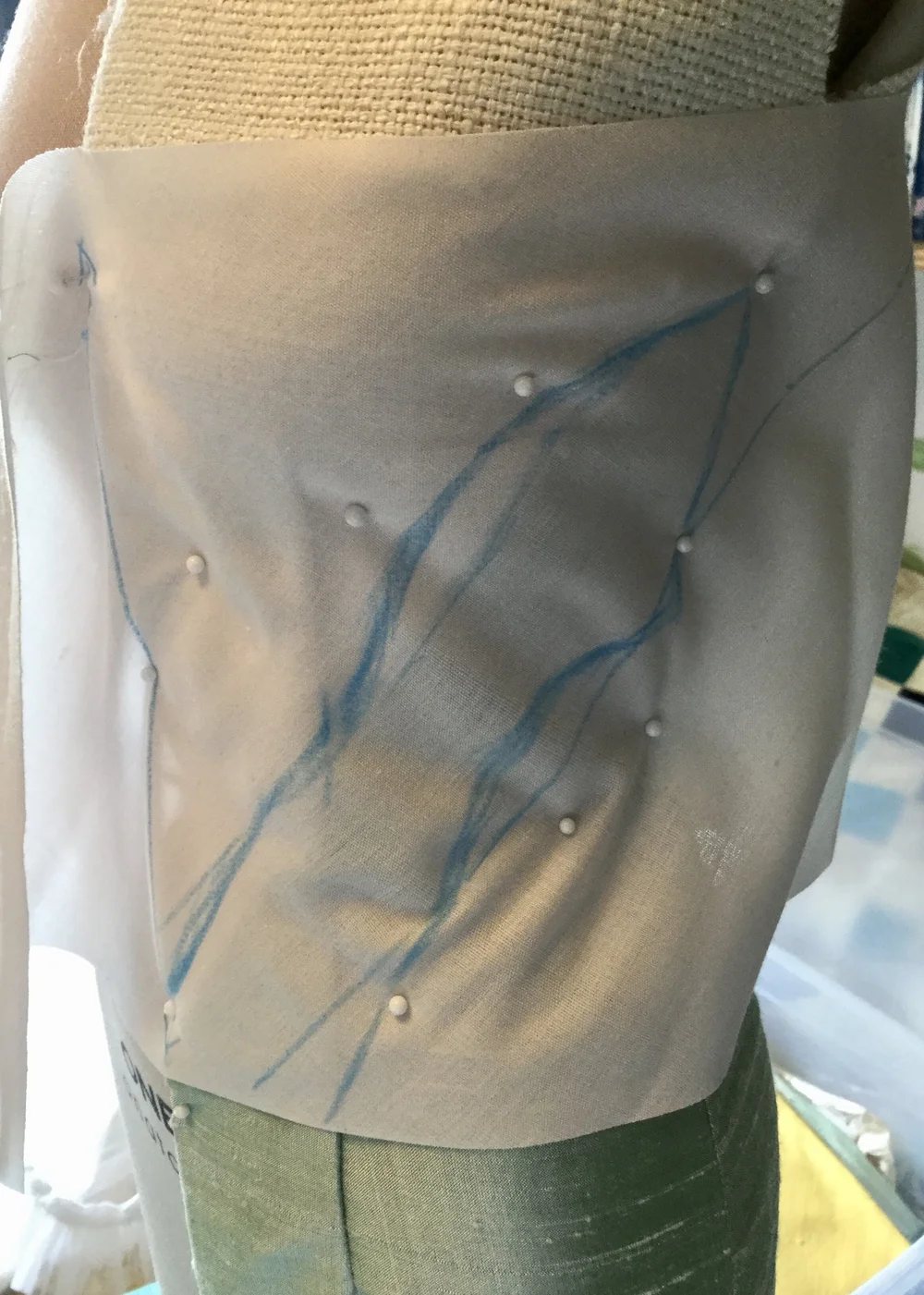 Draping the stripe.