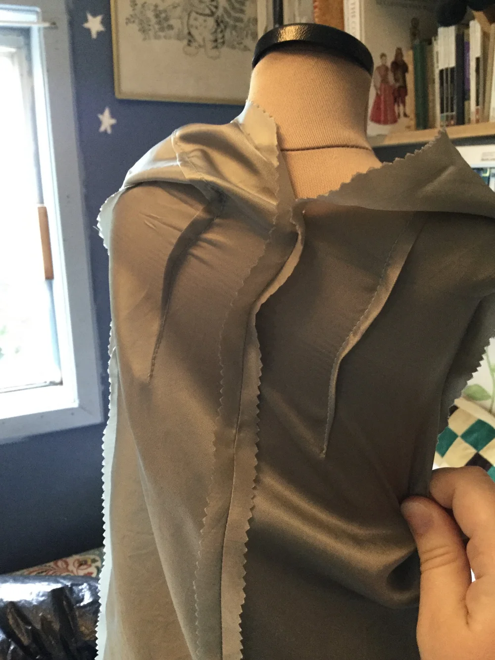 Can't get the lining onto the mannequin.